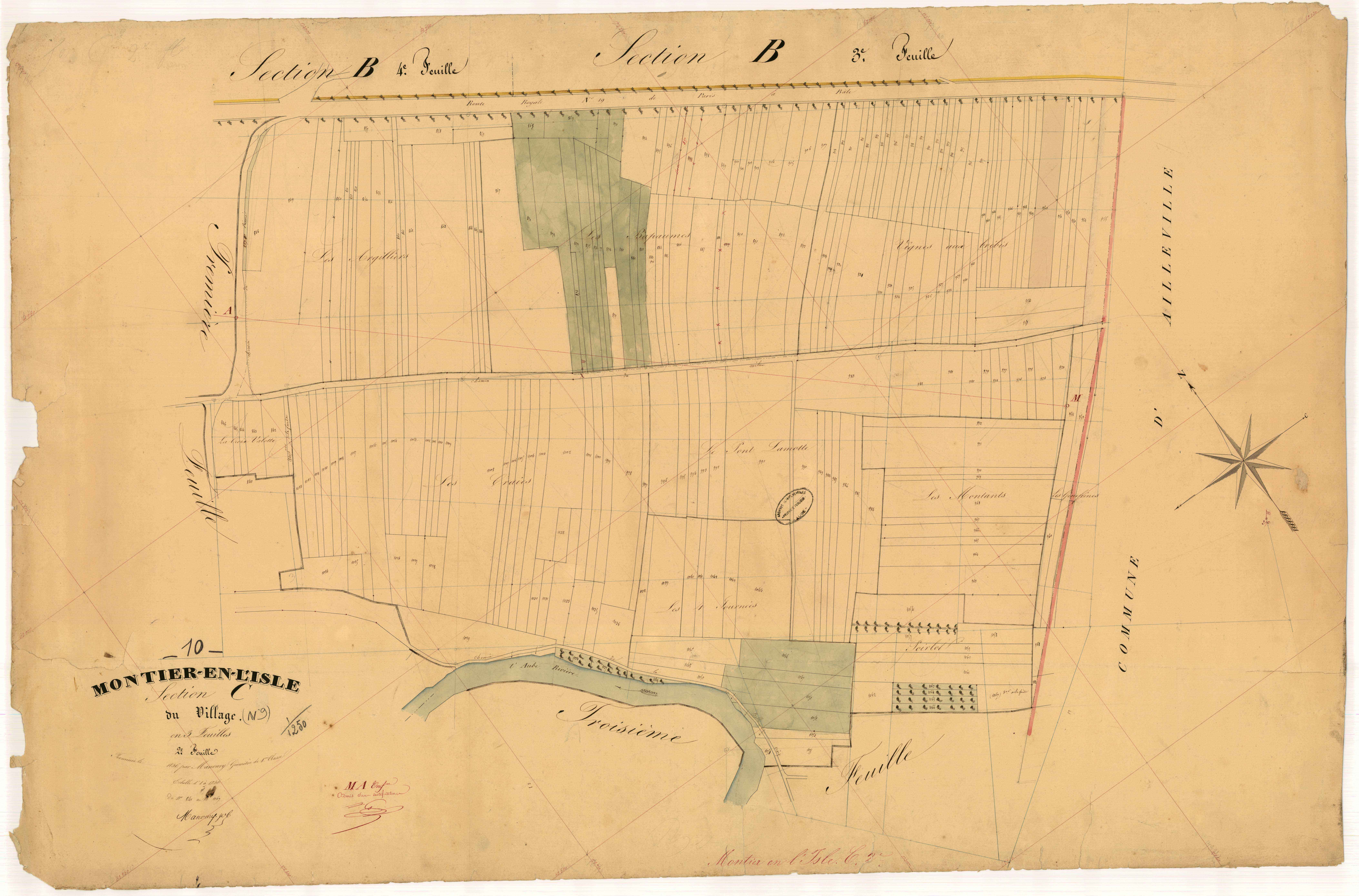 Montier-en-l'Isle, section C dite du village, feuille n°2, parcelles n°841-1067