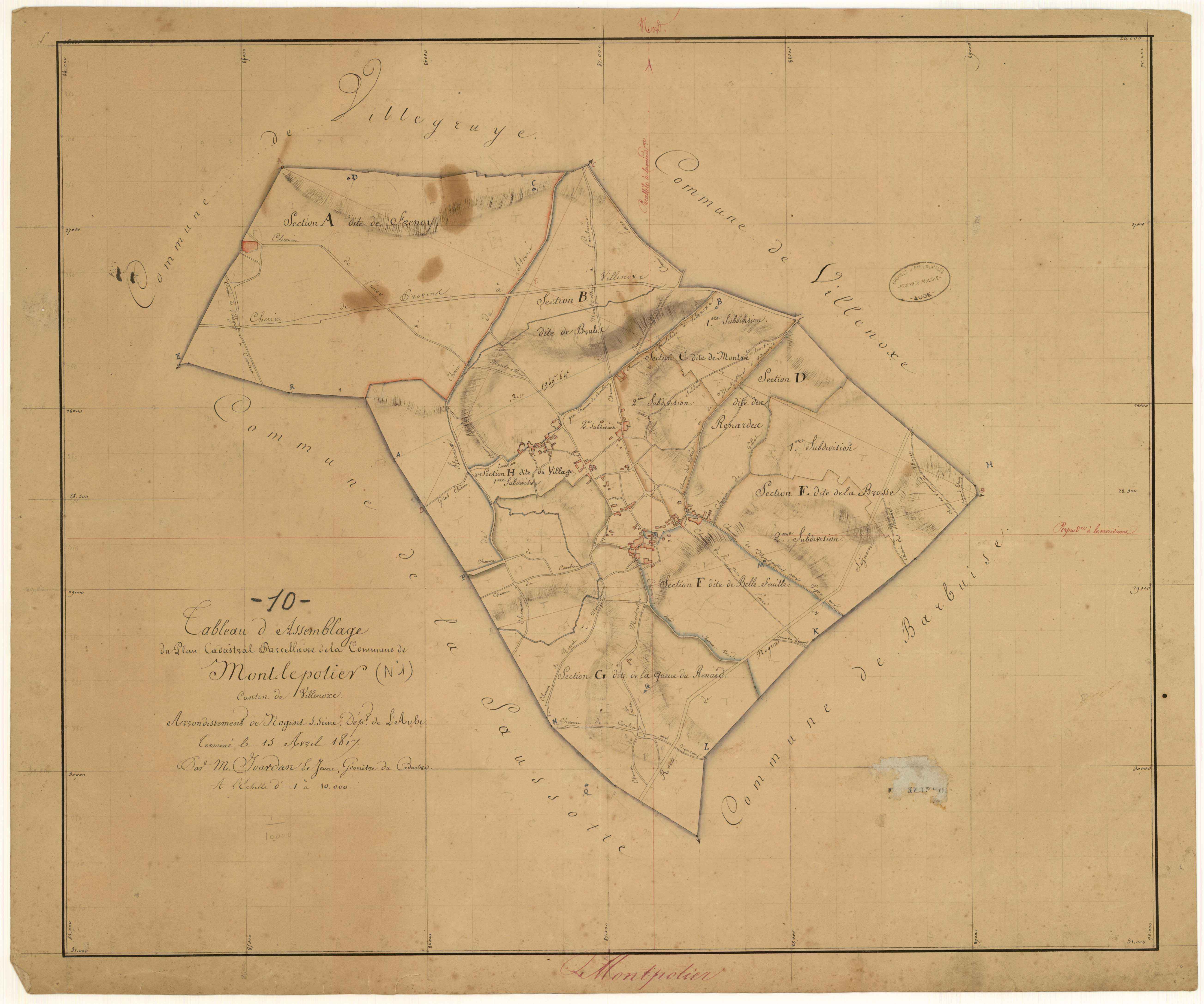 Montpothier, tableau d'assemblage