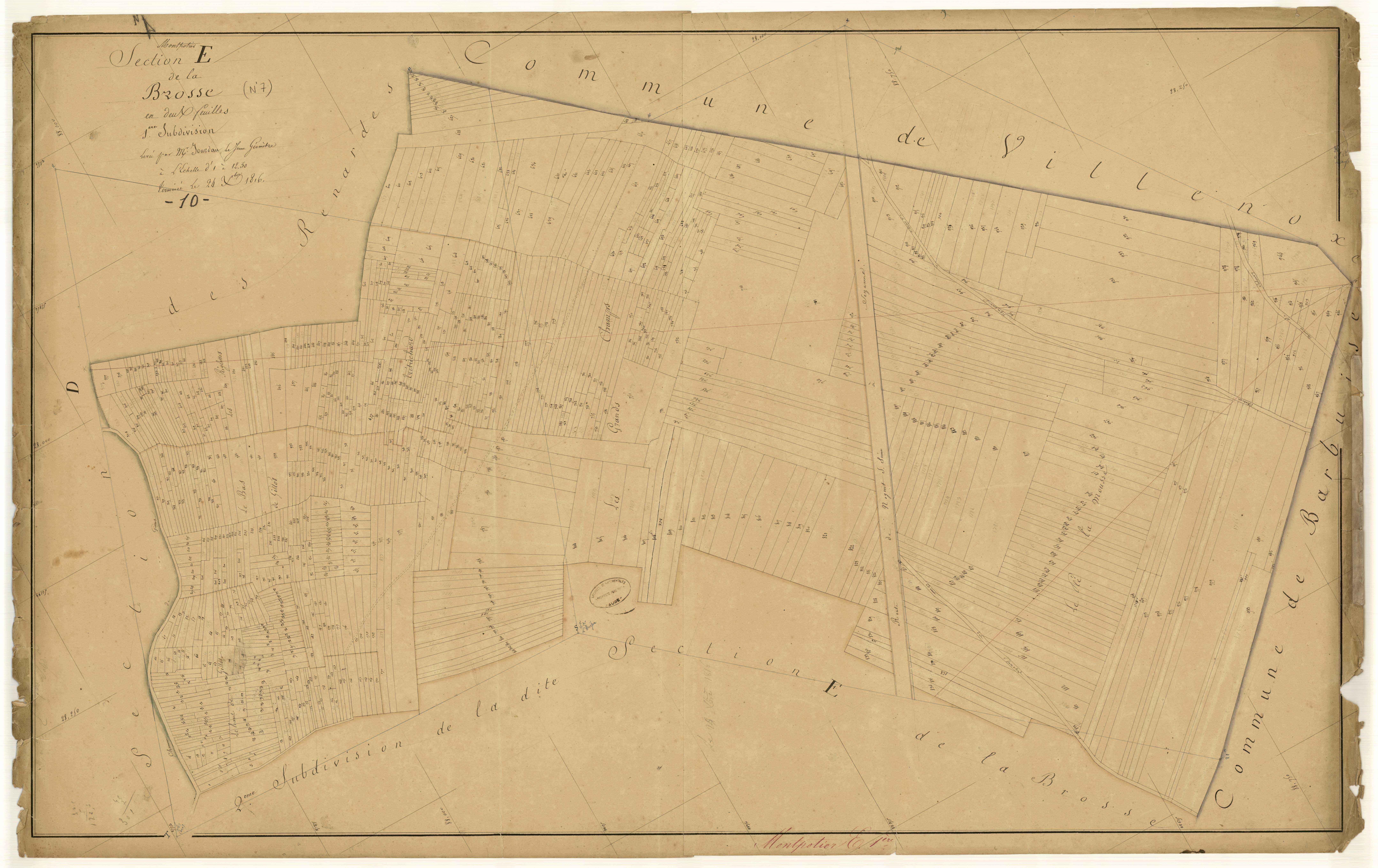 Montpothier, section E dite de la Brosse, feuille n° 1