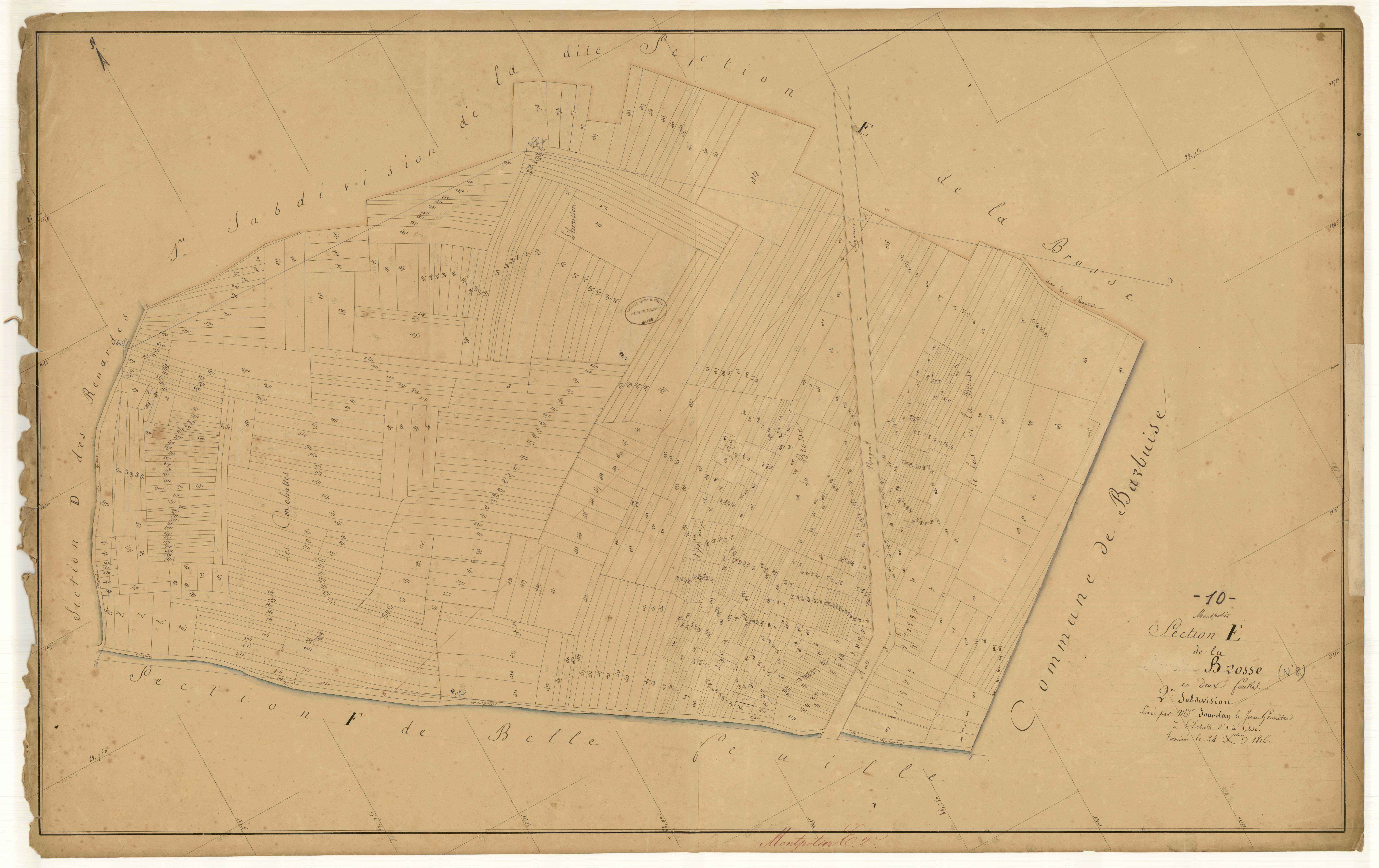 Montpothier, section E dite de la Brosse, feuille n° 2
