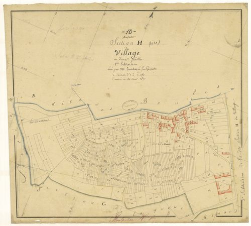 Montpothier, section H dite du village, feuille n° 1