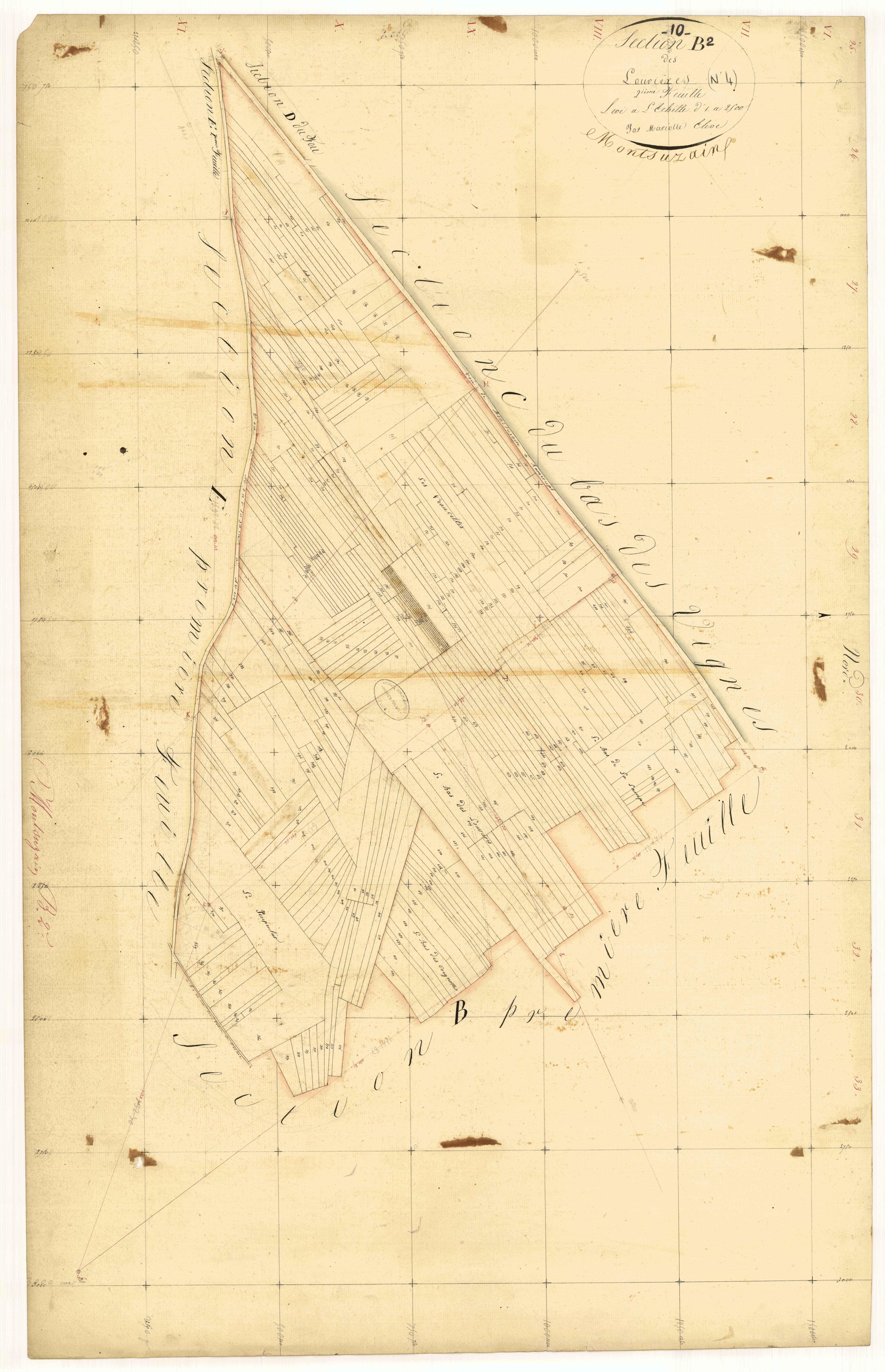 Montsuzain, section B dite des Louvières, feuille n° 2
