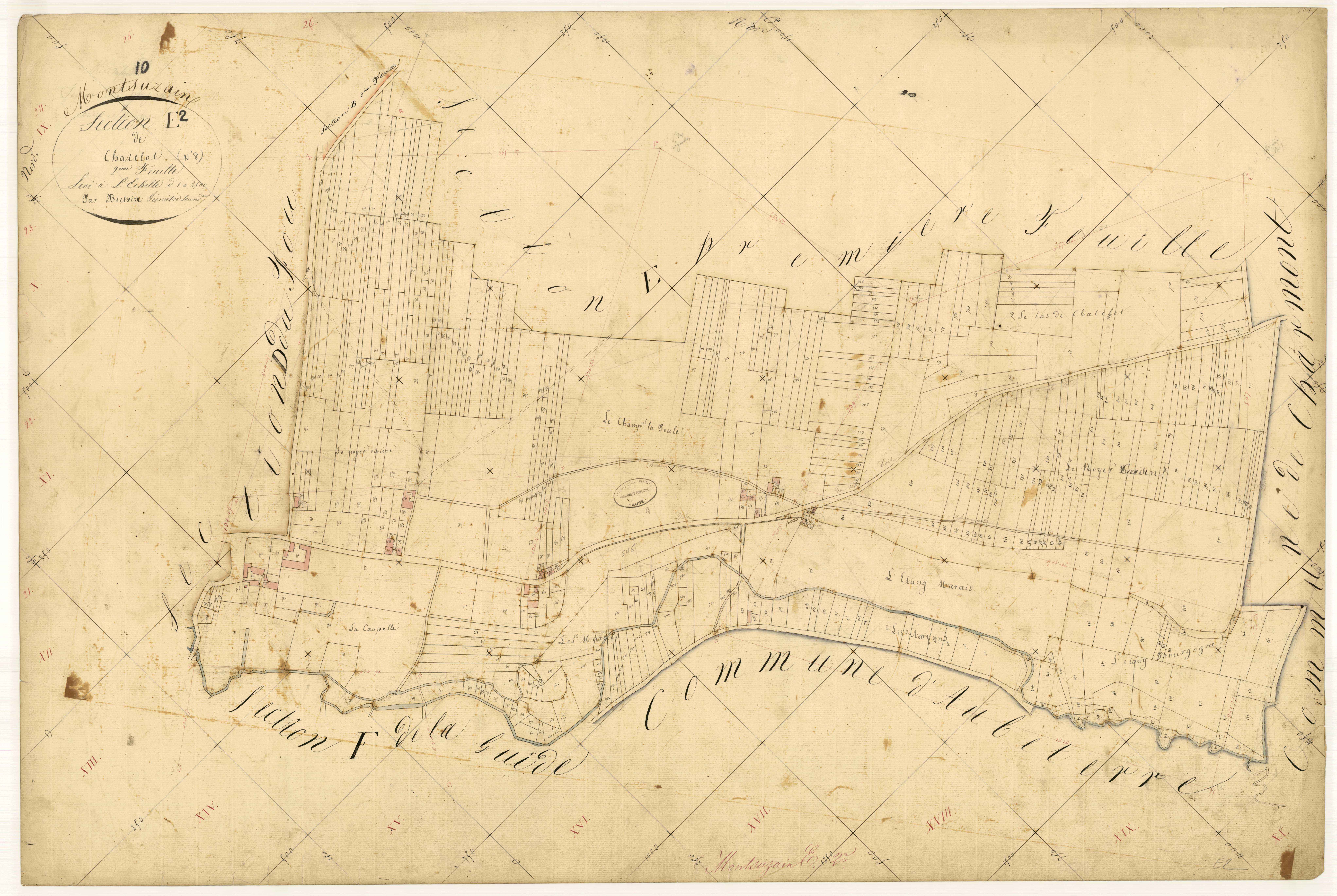 Montsuzain, section E dite de chatelot, feuille n° 2
