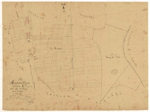 Morvilliers, section C dite du village, feuille n° 2, parcelles n°340-438
