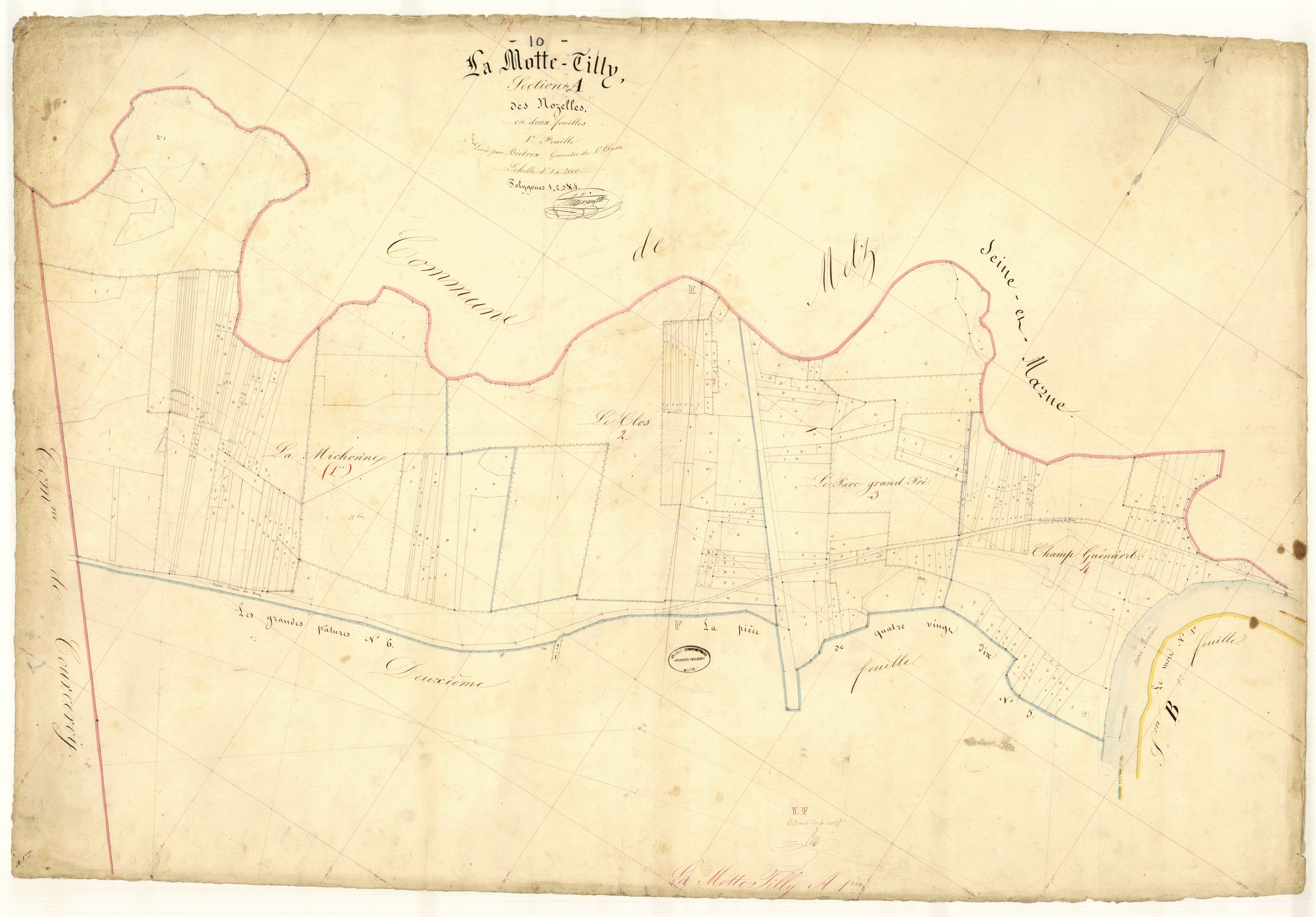 La Motte-Tilly, section A dite des Nozelles, feuille n° 1