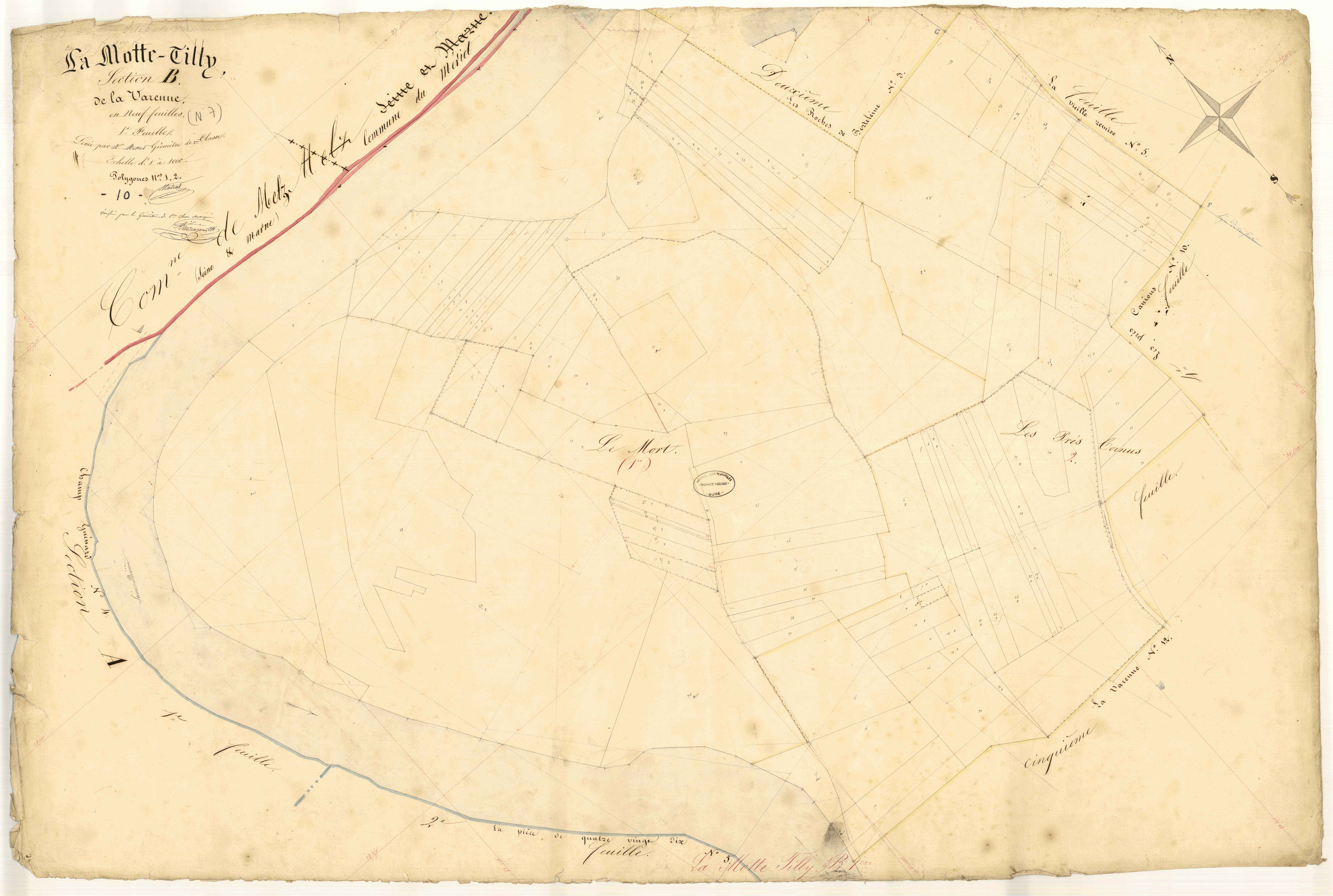 La Motte-Tilly, section B dite de la Varenne, feuille n° 1