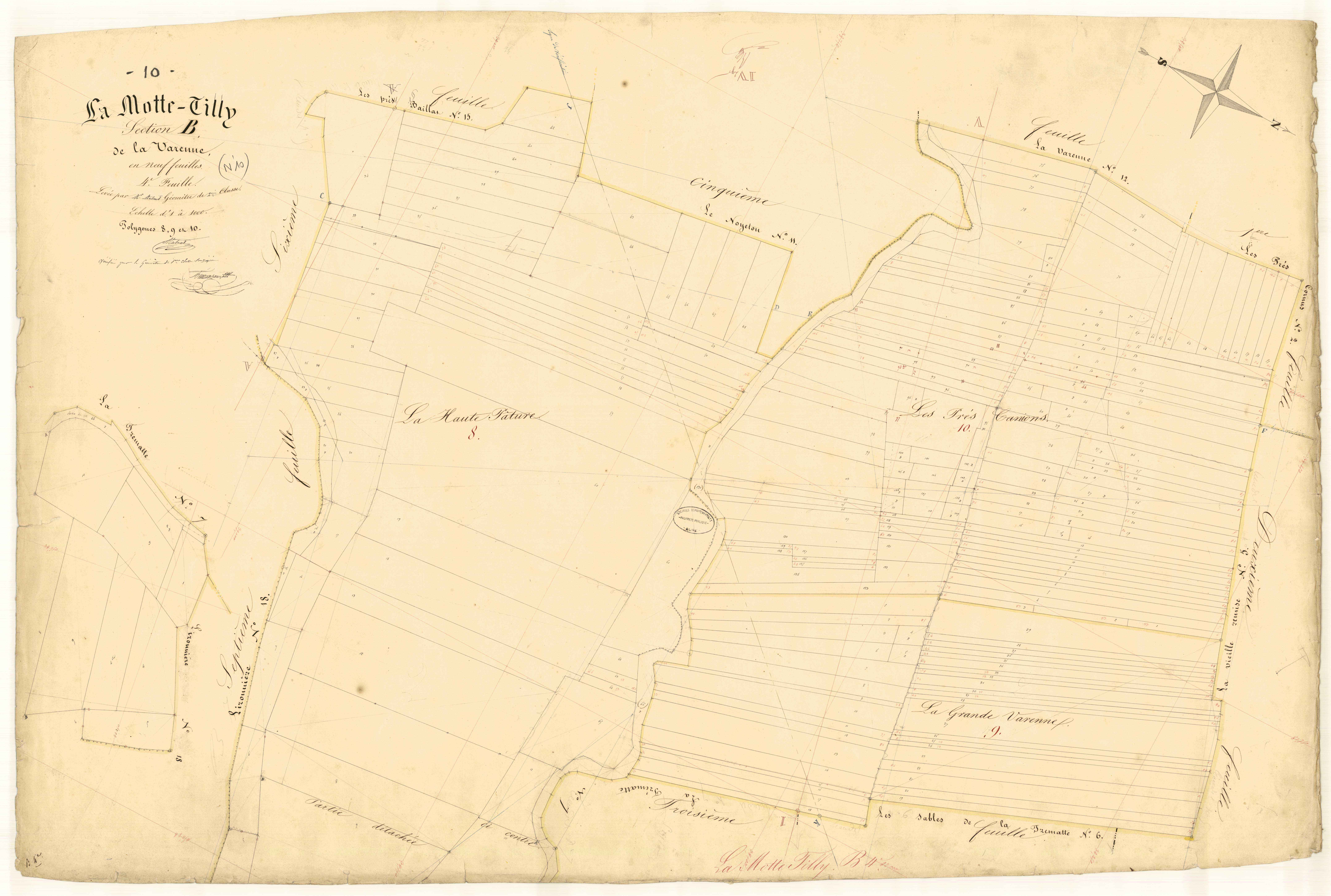 La Motte-Tilly, section B dite de la Varenne, feuille n° 4