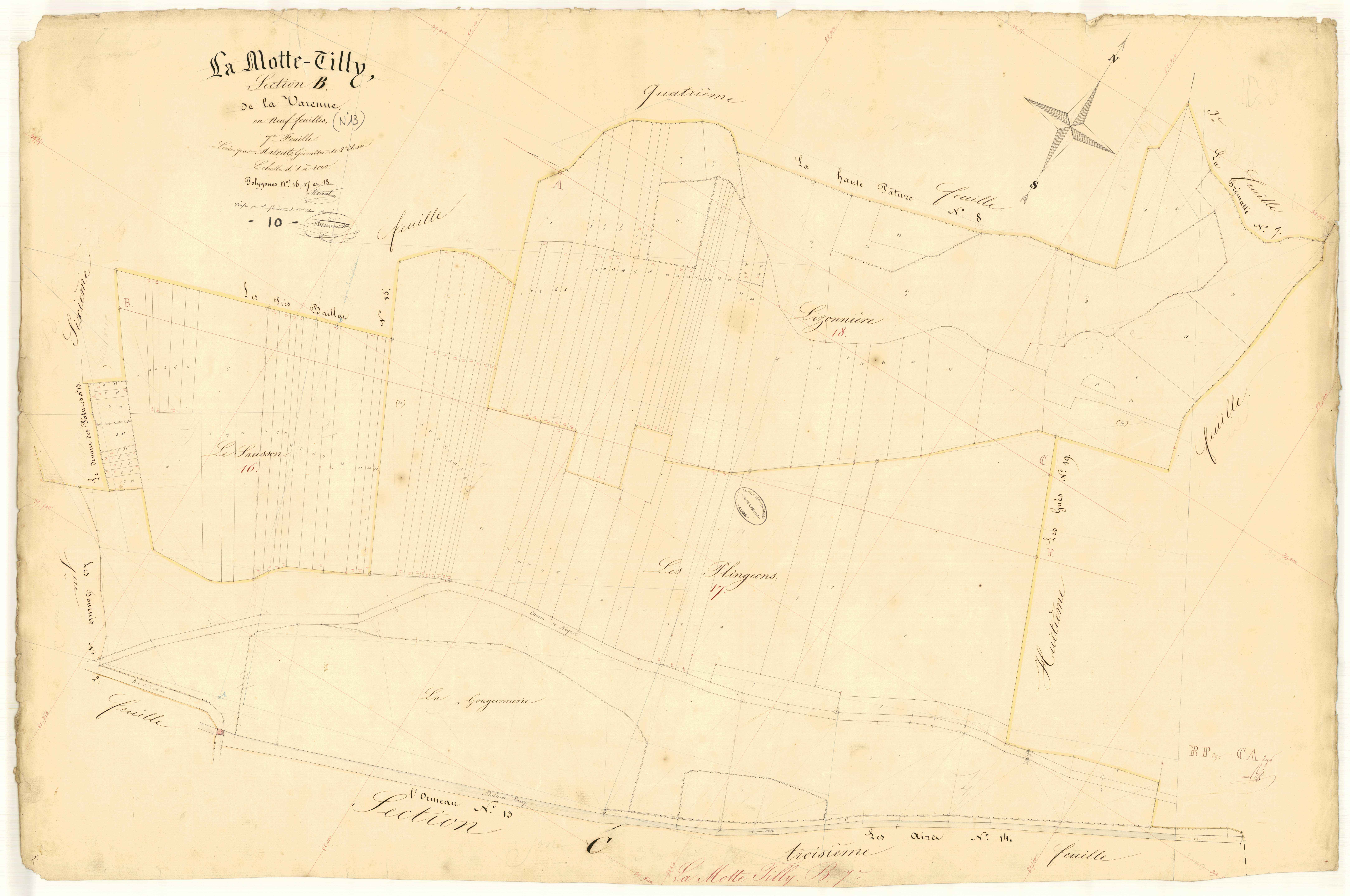 La Motte-Tilly, section B dite de la Varenne, feuille n° 7