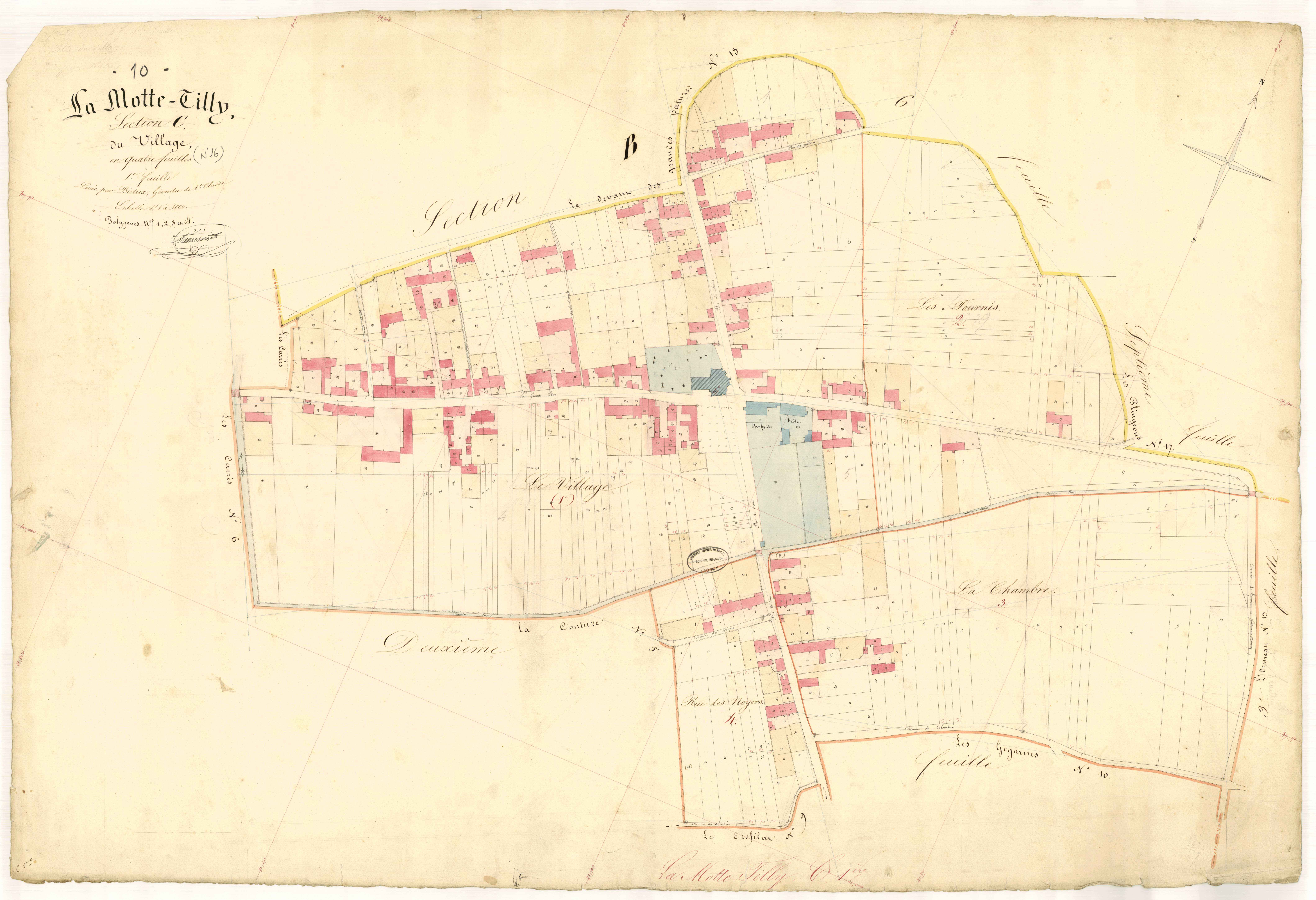 La Motte-Tilly, section C dite du village, feuille n° 1