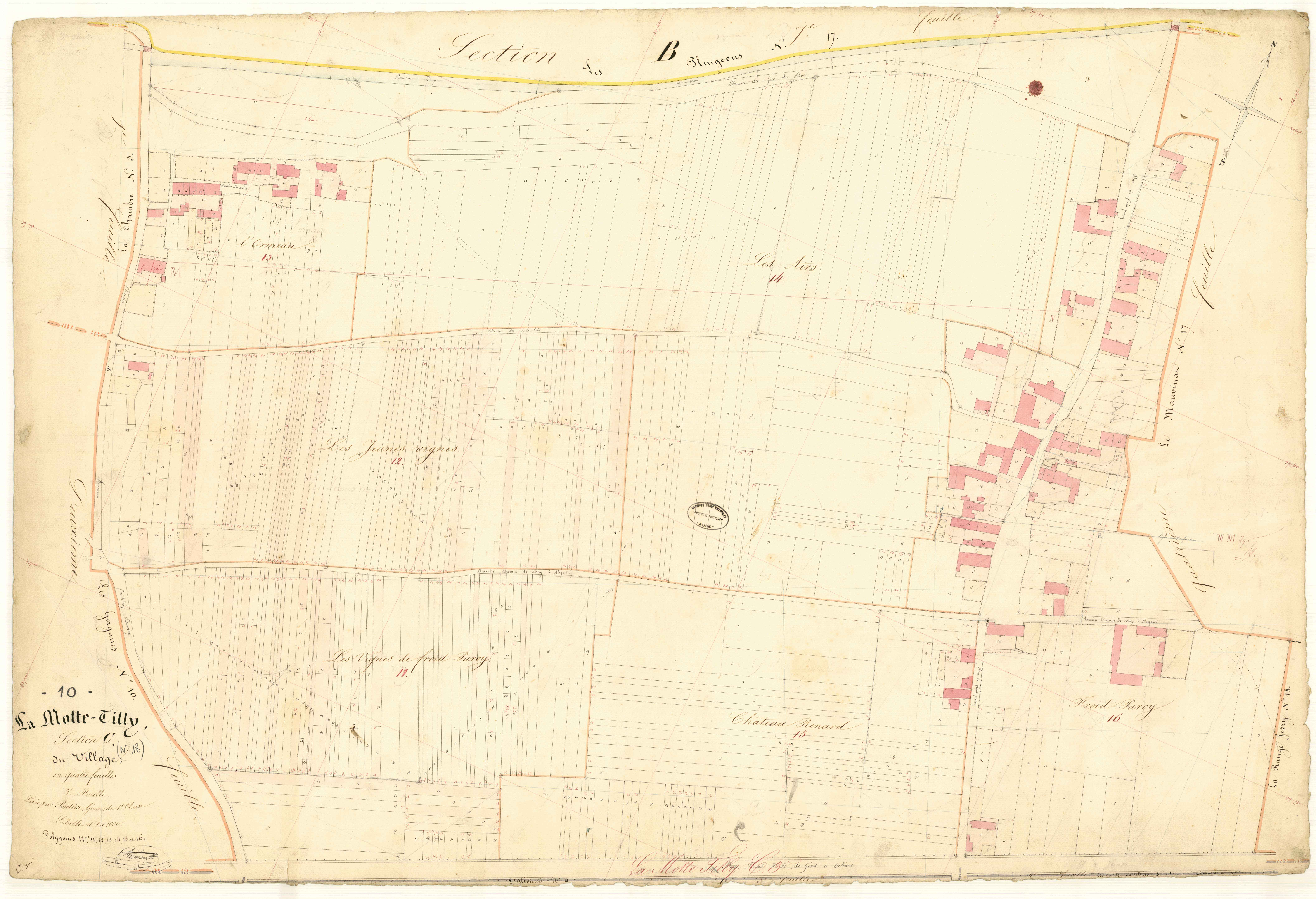 La Motte-Tilly, section C dite du village, feuille n° 3
