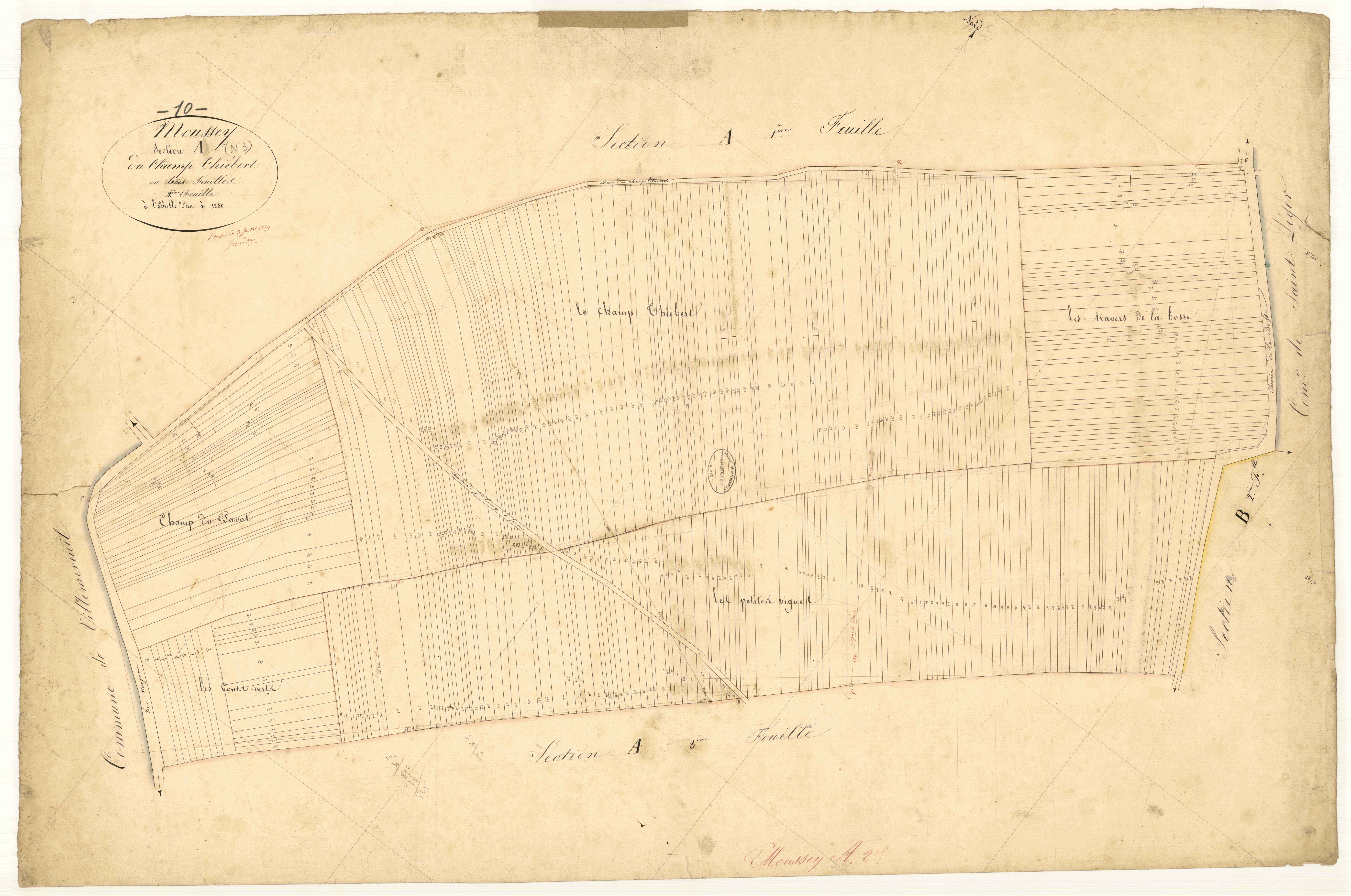 Moussey, section A dite du champ Thiébert, feuille n° 2