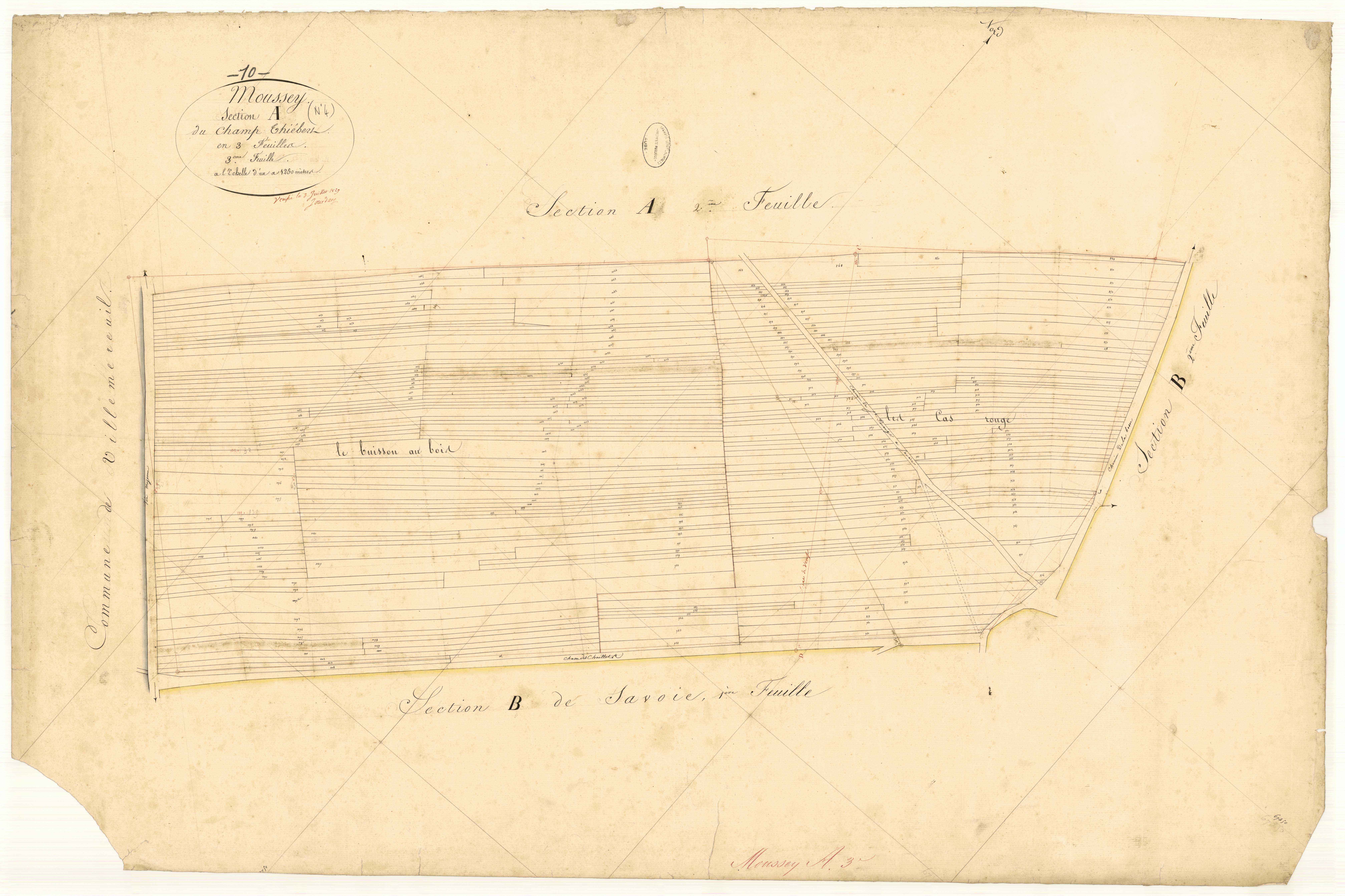 Moussey, section A dite du champ Thiébert, feuille n° 3