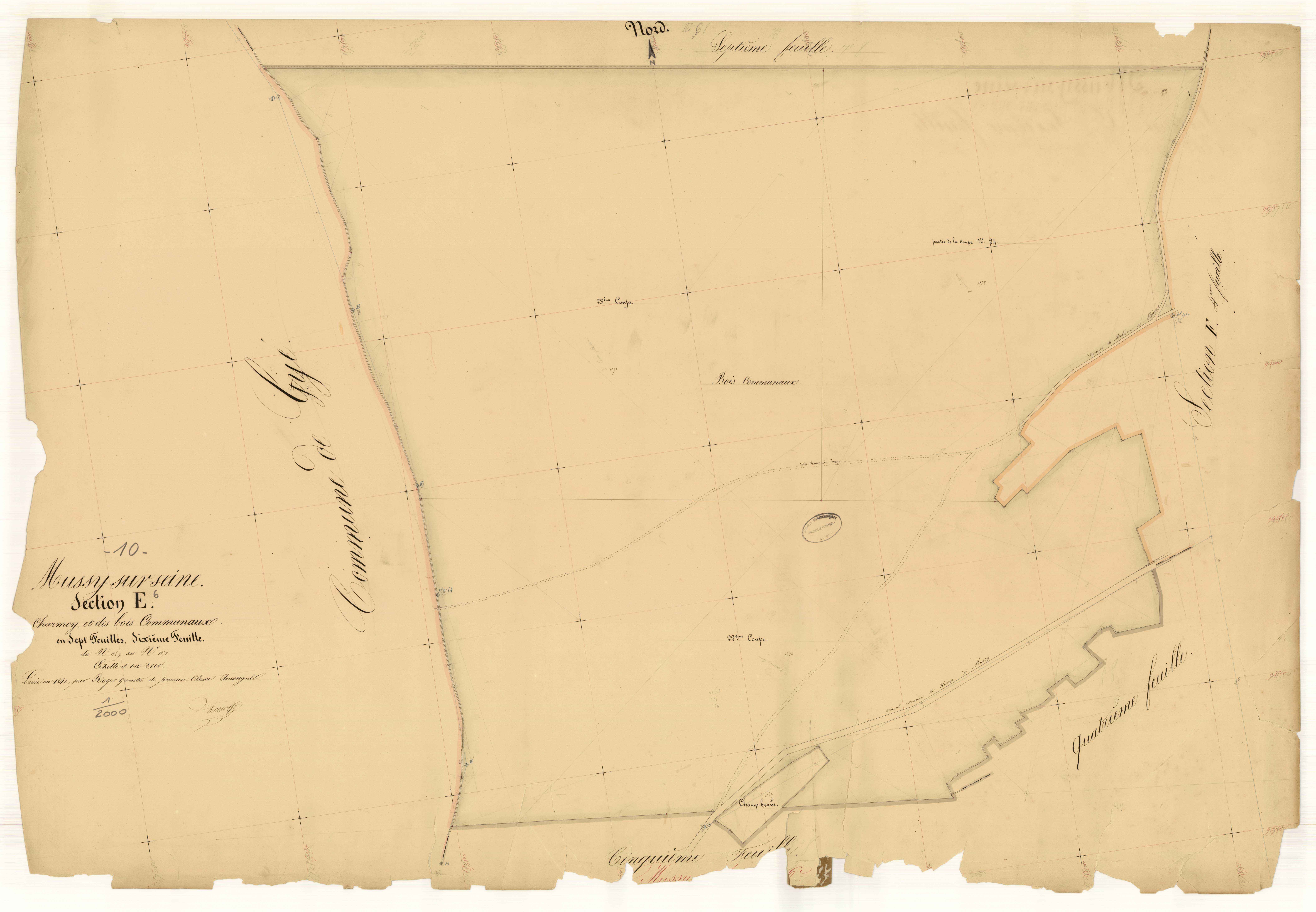 Mussy-sur-Seine, section E dite de Charmoy et des bois communaux, feuille n° 6, parcelles n°1269-1272