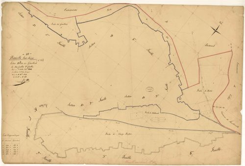Neuville-sur-Seine, section D dite de gravilliers, feuille n° 1, parcelles n°1-13