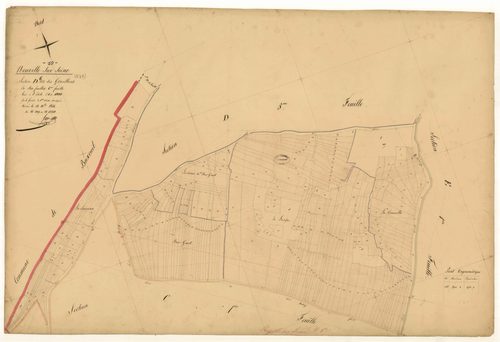 Neuville-sur-Seine, section D dite de gravilliers, feuille n° 6, parcelles n°1109-1330