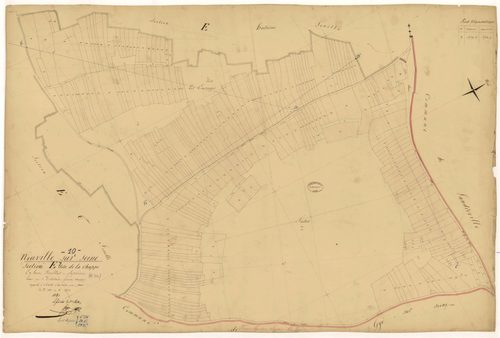 Neuville-sur-Seine, section E dite de la Chappe, feuille n° 7, parcelles n°1221-1471