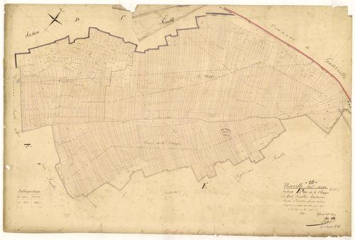 Neuville-sur-Seine, section E dite de la Chappe, feuille n° 8, parcelles n°1472-1798