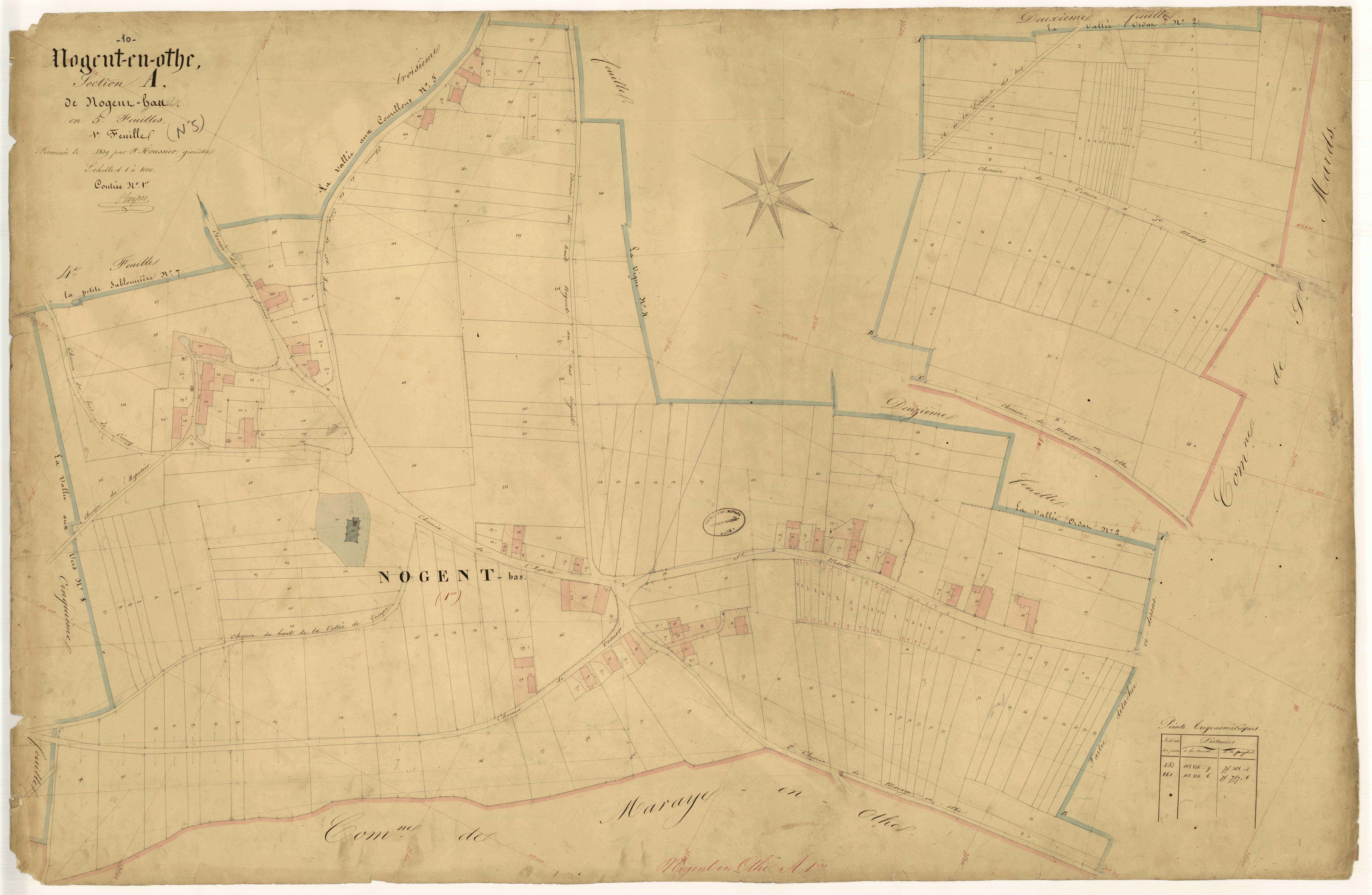 Nogent-en-Othe, section A dite de Nogent Bas, feuille n° 1