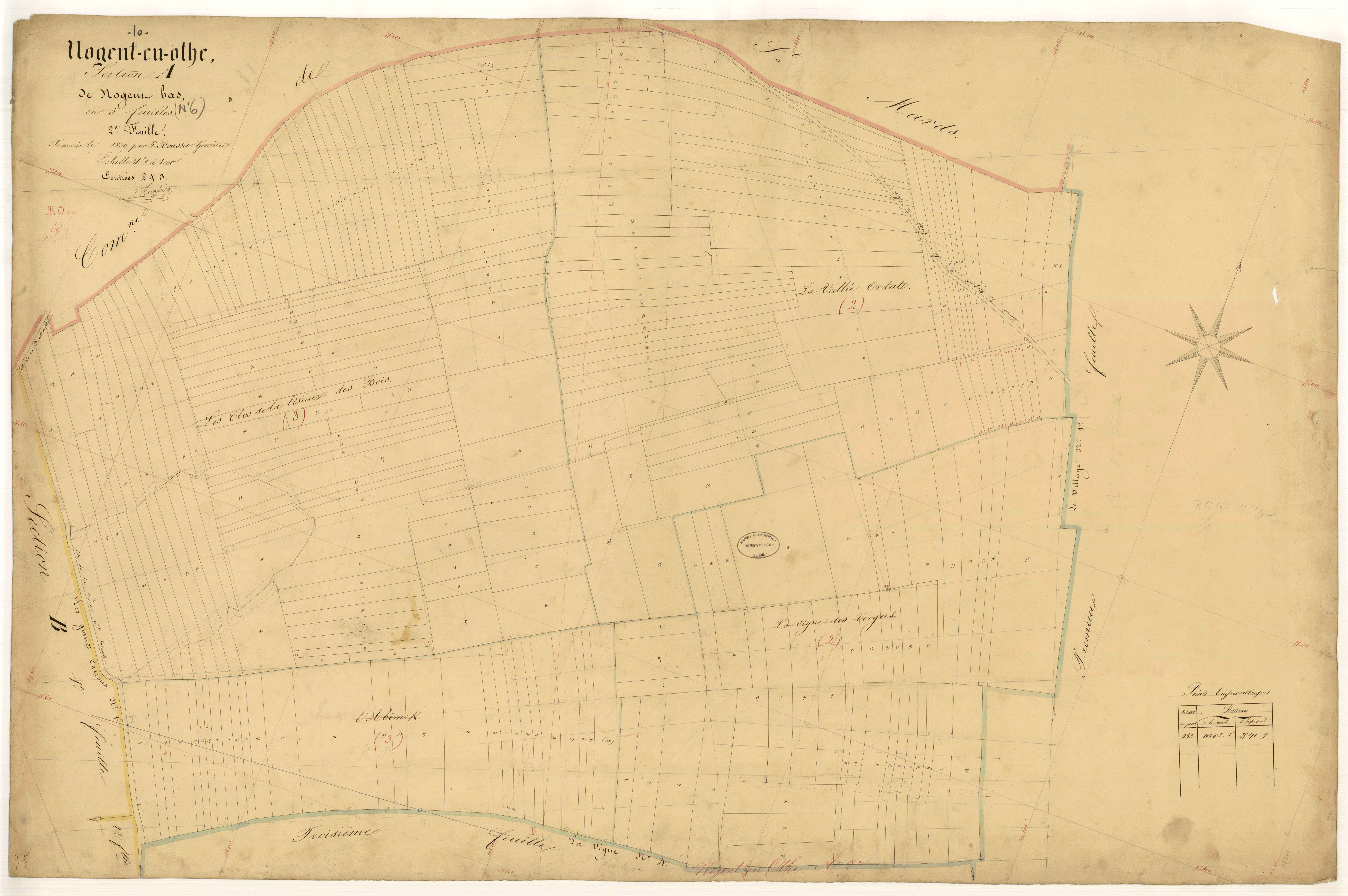 Nogent-en-Othe, section A dite de Nogent Bas, feuille n° 2