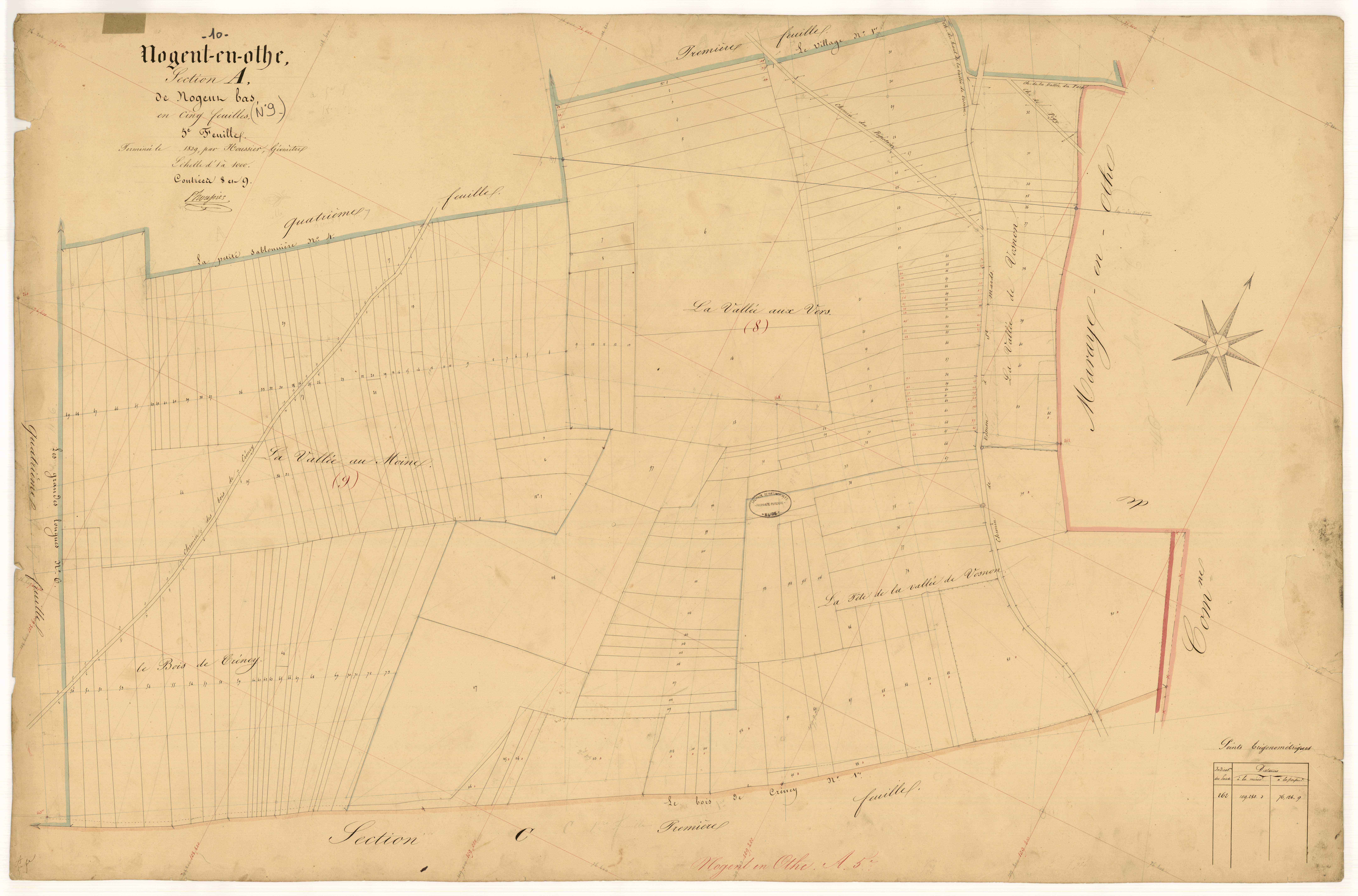 Nogent-en-Othe, section A dite de Nogent Bas, feuille n° 5