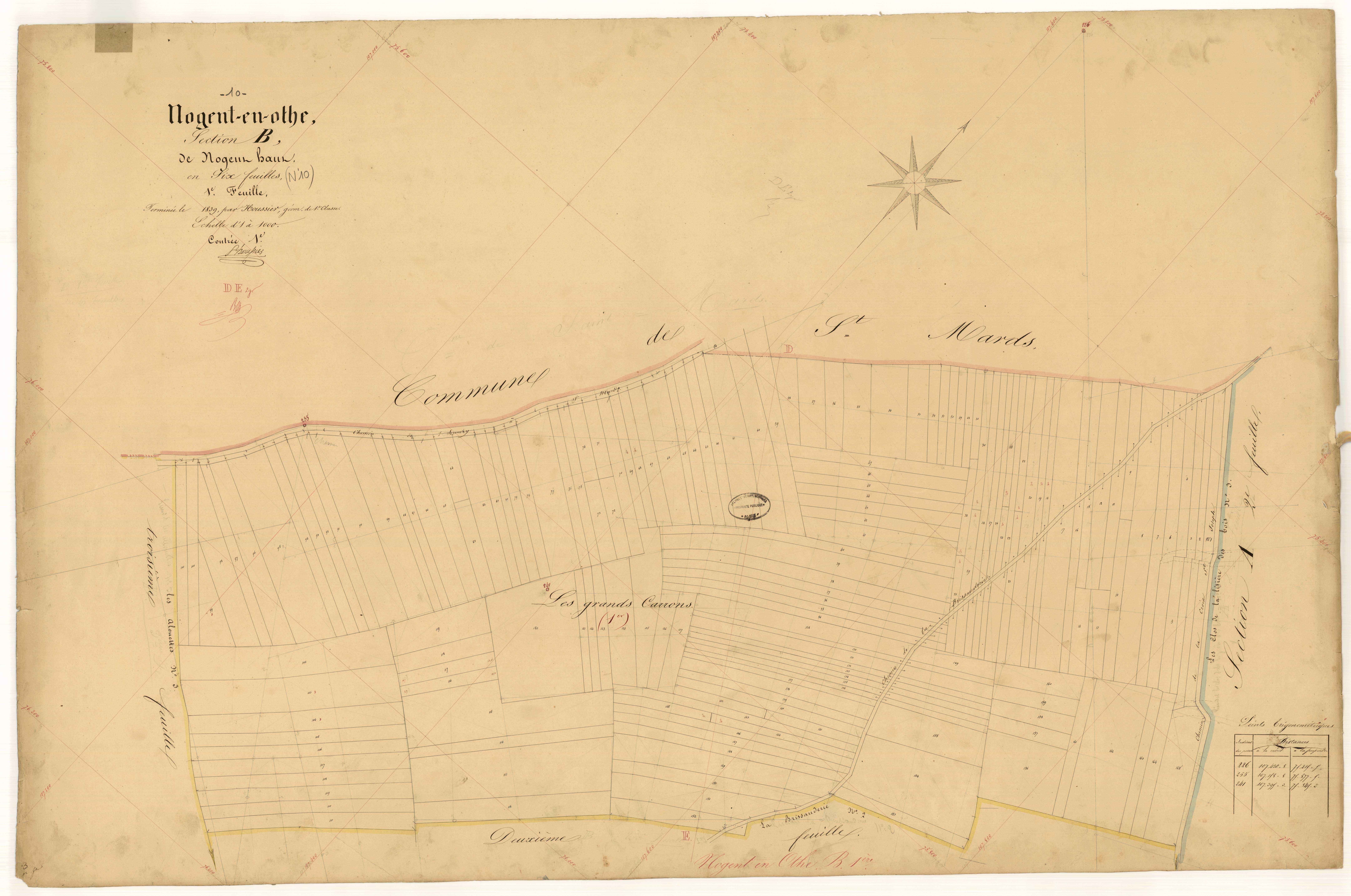 Nogent-en-Othe, section B dite de Nogent Haut, feuille n° 1