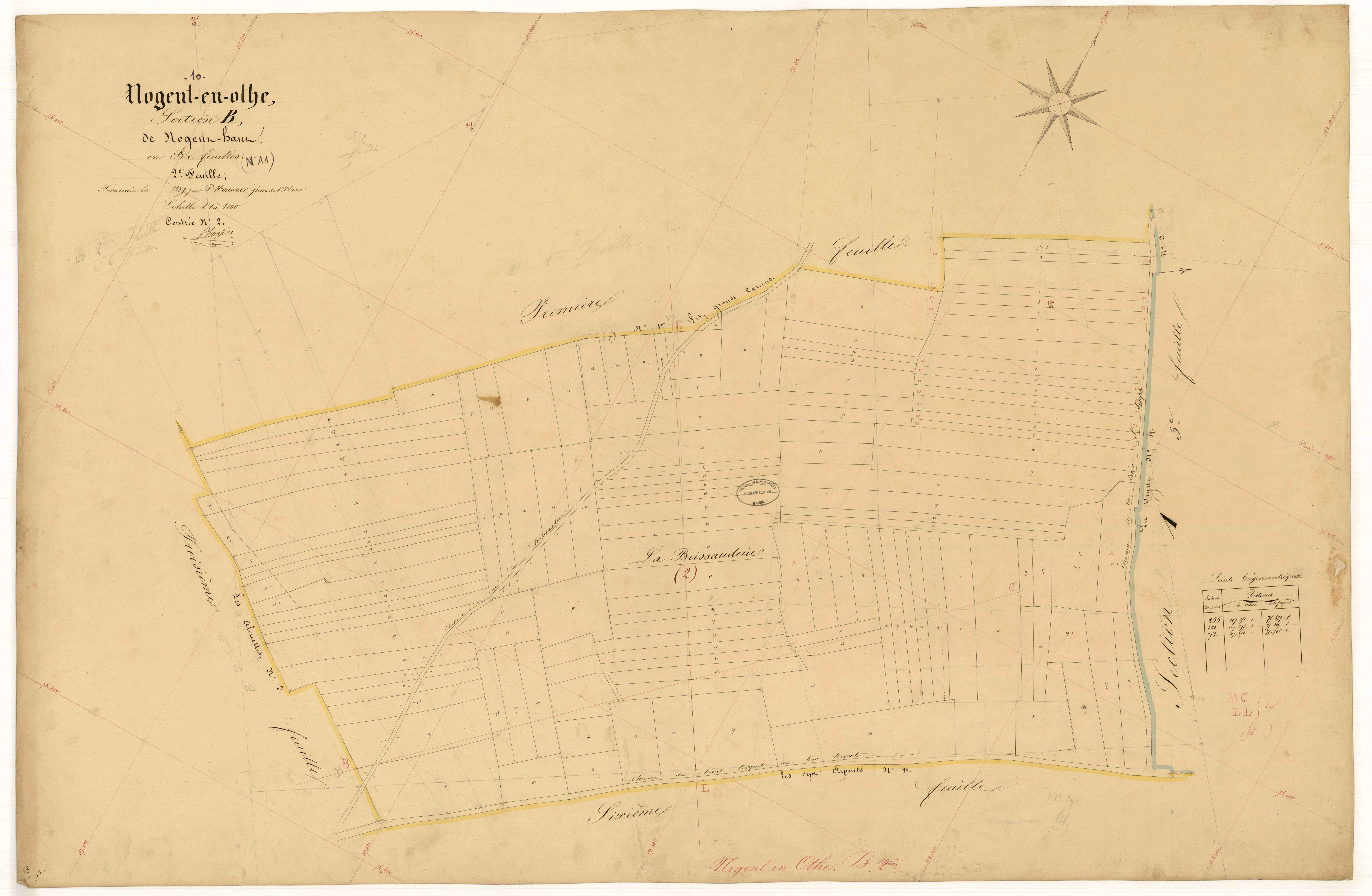 Nogent-en-Othe, section B dite de Nogent Haut, feuille n° 2