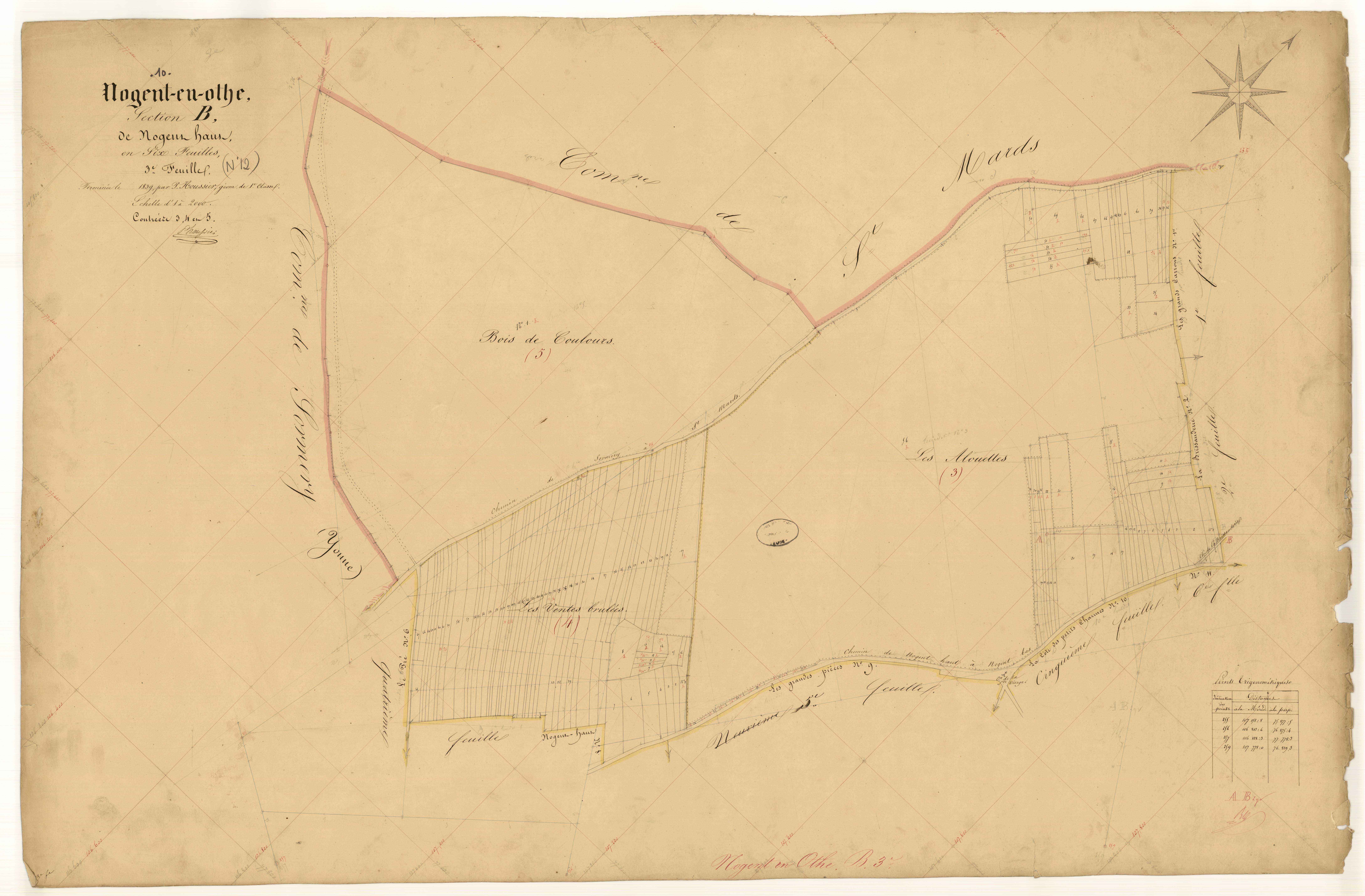 Nogent-en-Othe, section B dite de Nogent Haut, feuille n° 3
