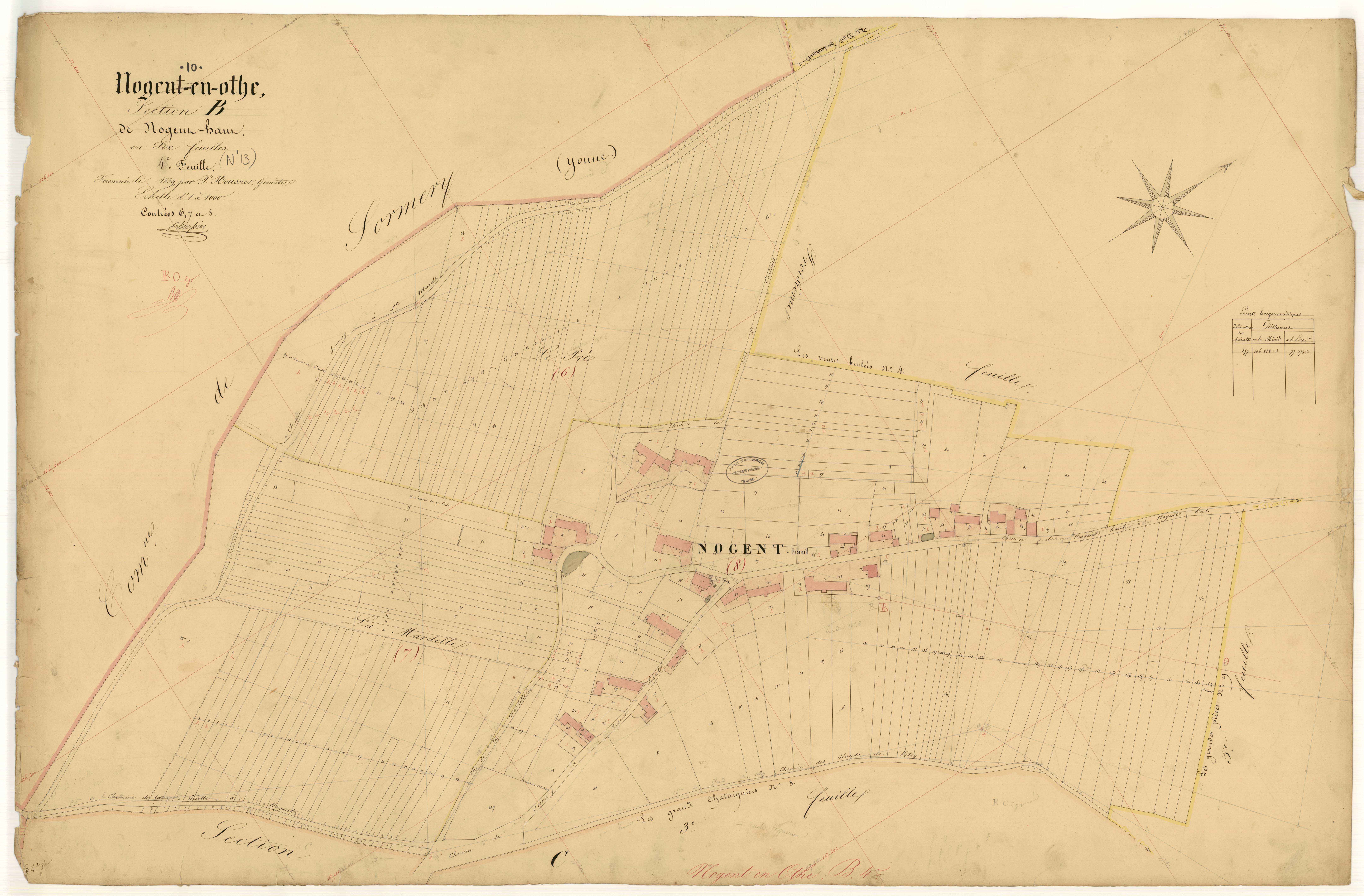 Nogent-en-Othe, section B dite de Nogent Haut, feuille n° 4