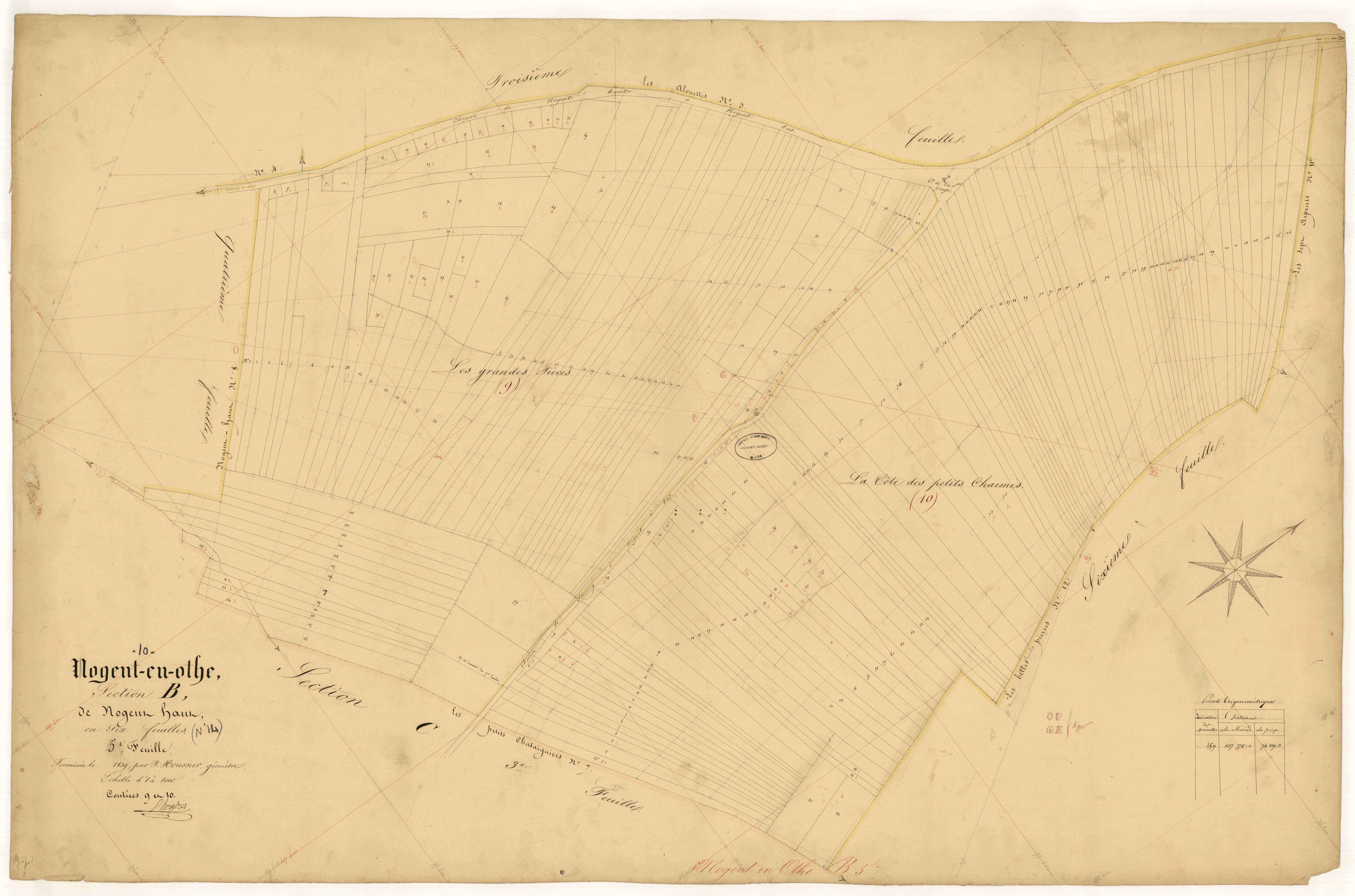 Nogent-en-Othe, section B dite de Nogent Haut, feuille n° 5
