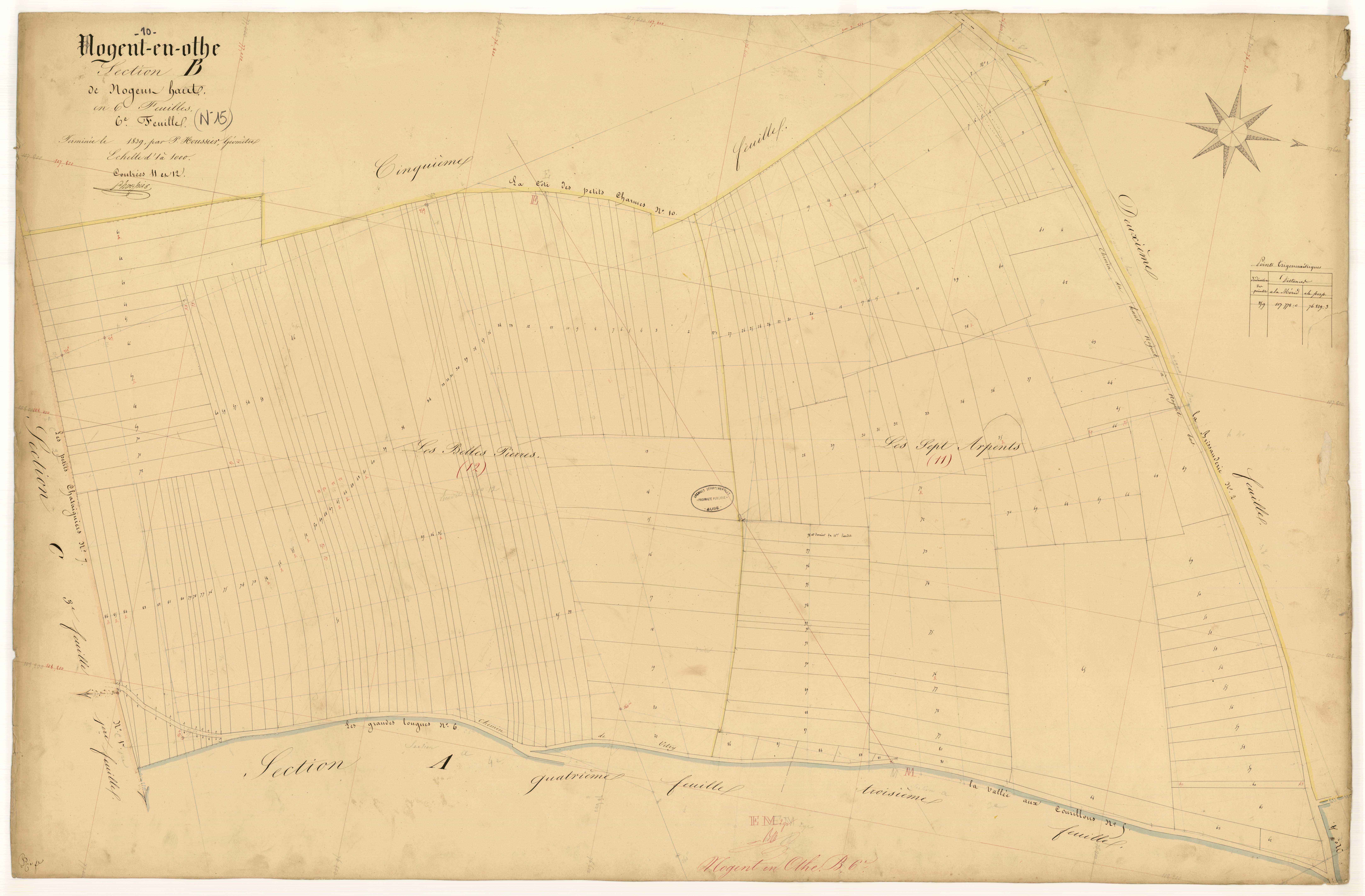 Nogent-en-Othe, section B dite de Nogent Haut, feuille n° 6