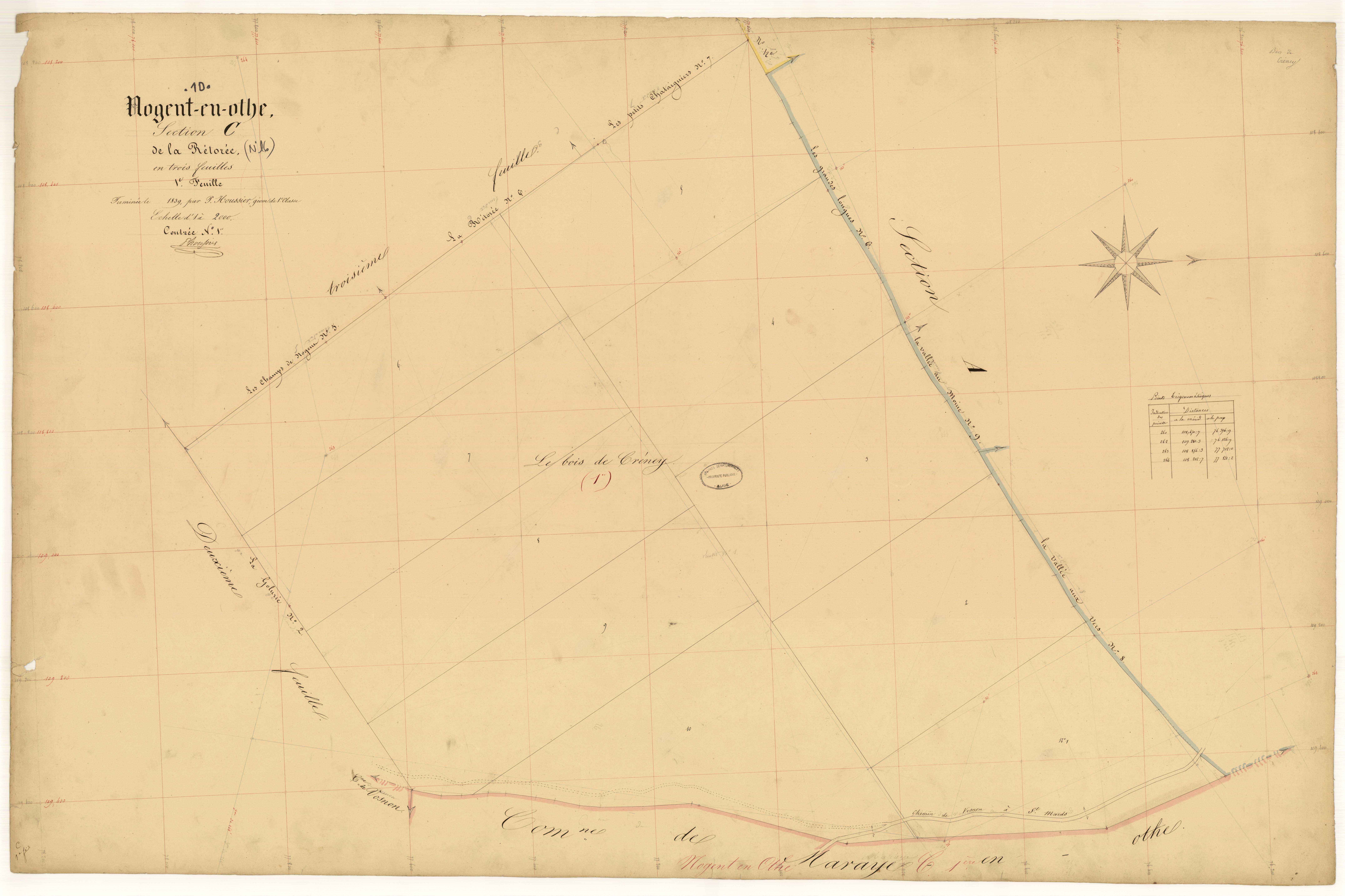 Nogent-en-Othe, section C dite de la Rétorée, feuille n° 1