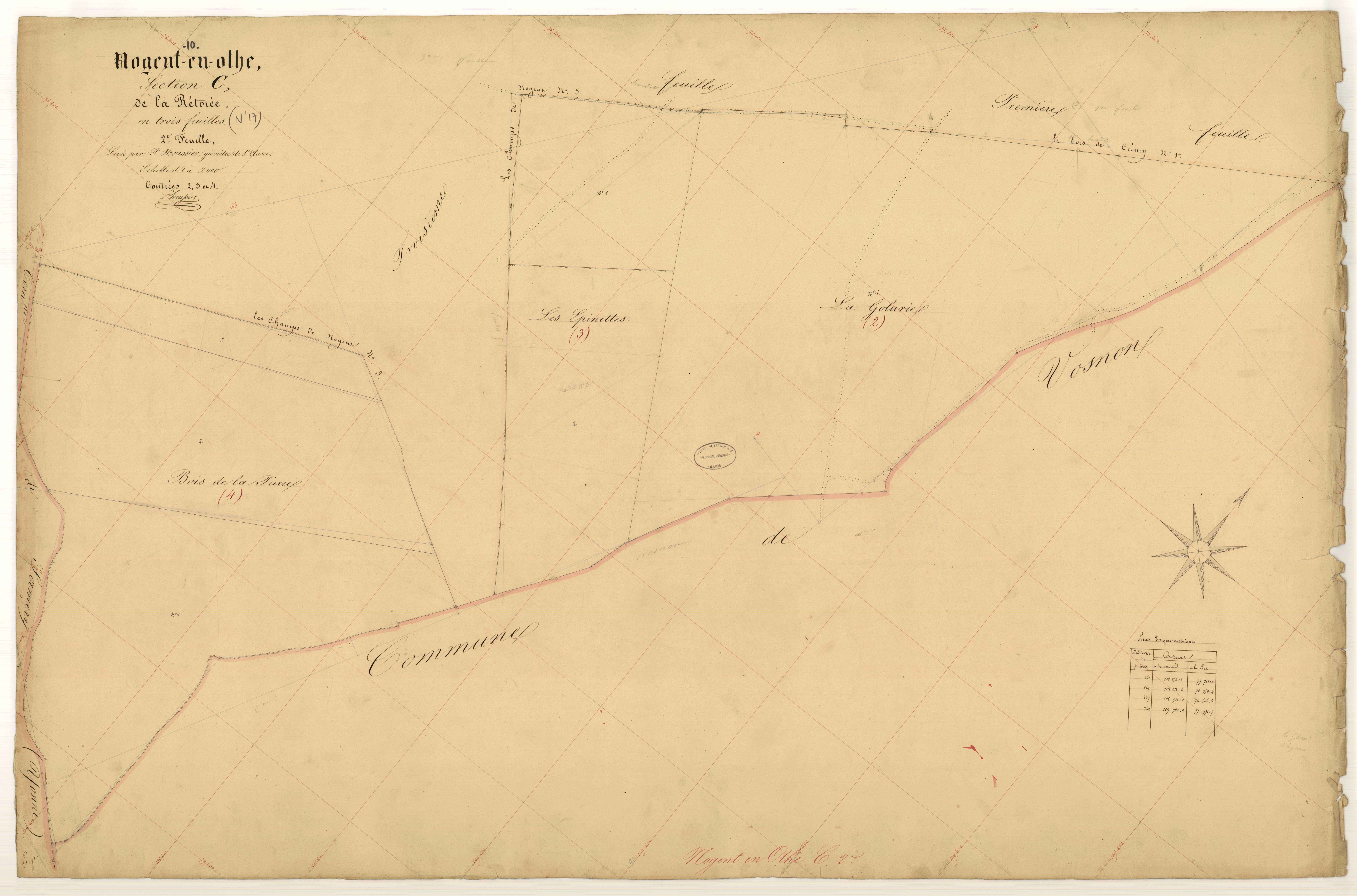 Nogent-en-Othe, section C dite de la Rétorée, feuille n° 2