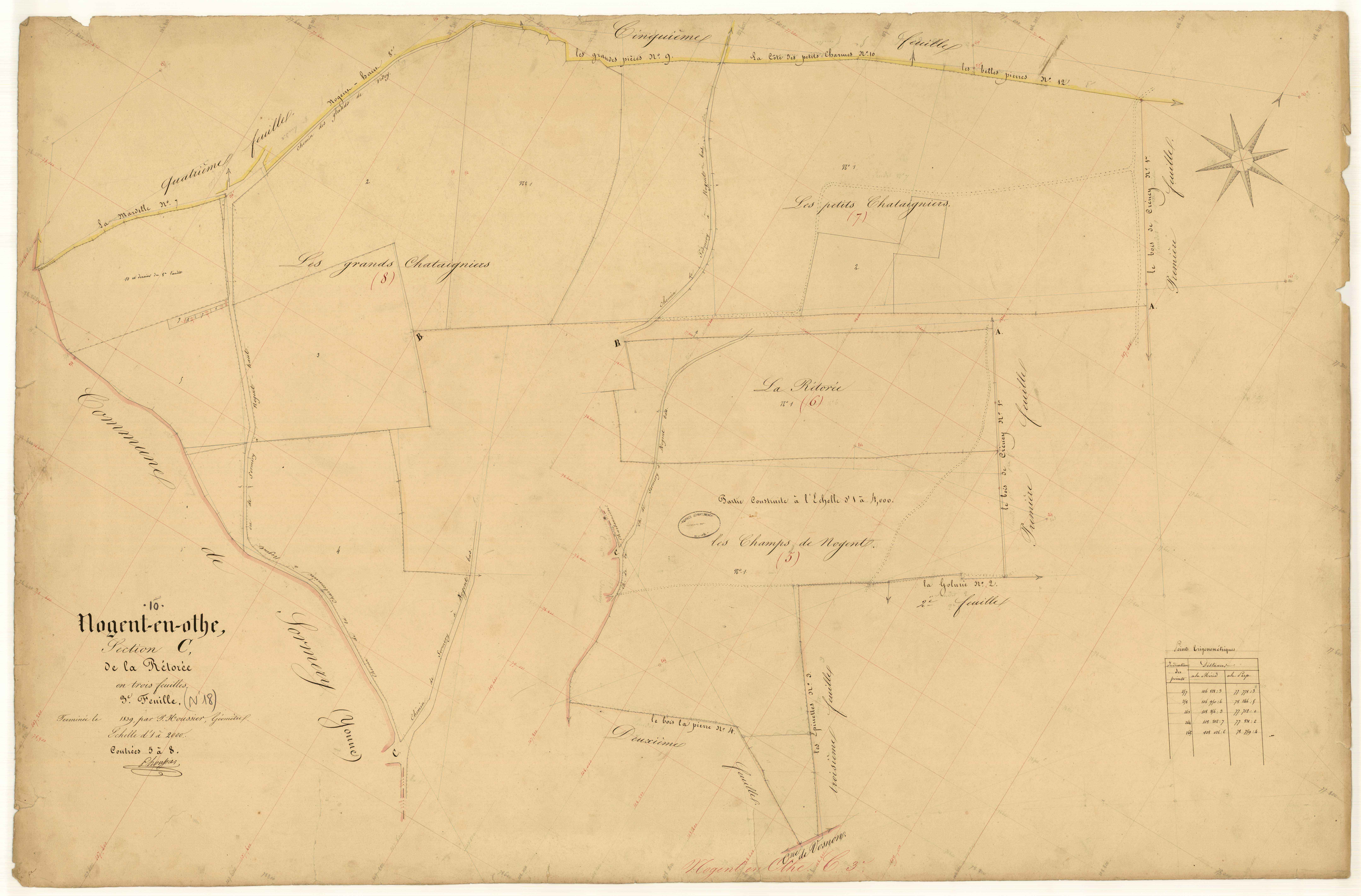 Nogent-en-Othe, section C dite de la Rétorée, feuille n° 3