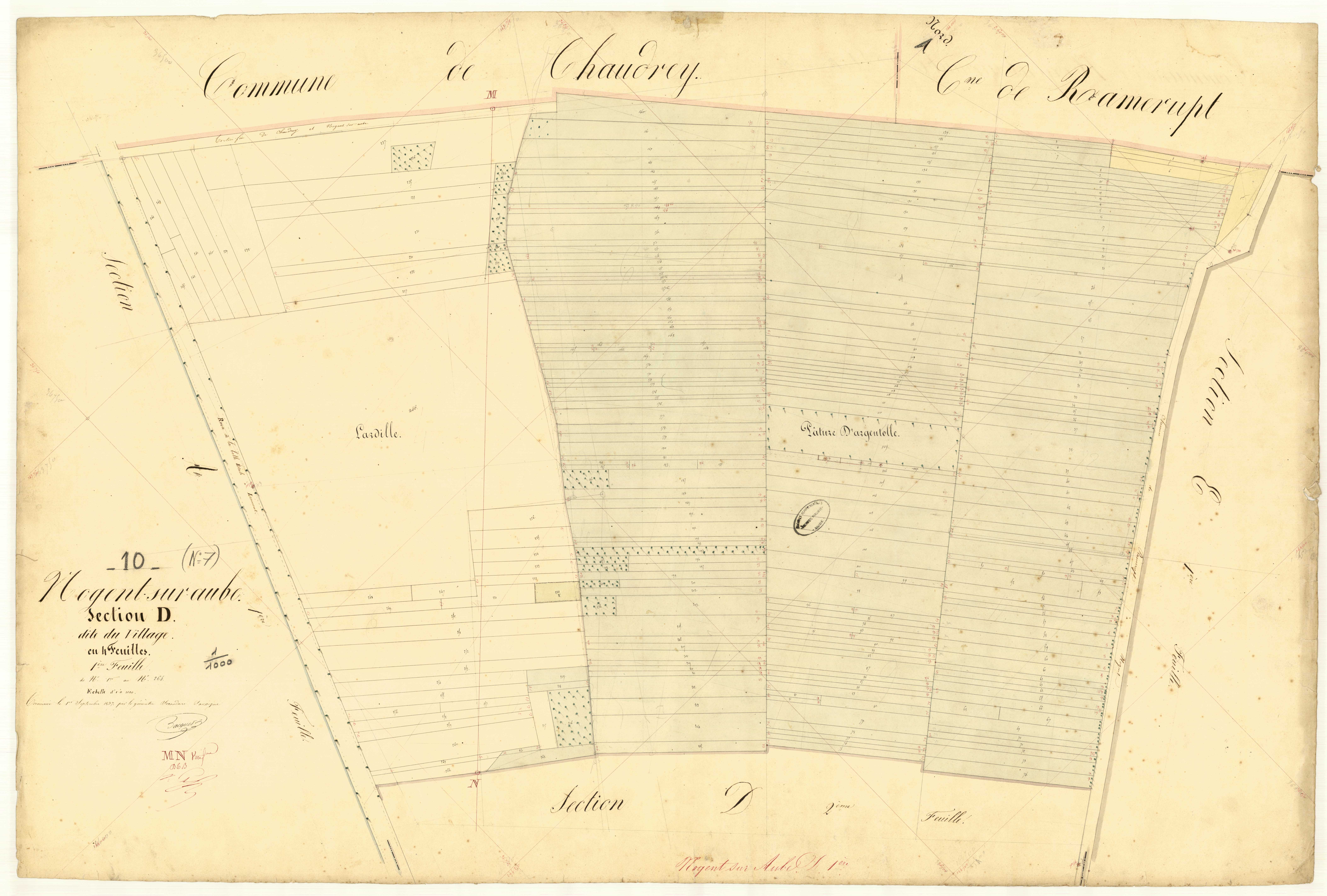 Nogent-sur-Aube, section D dite du village, feuille n° 1, parcelles n°1-264