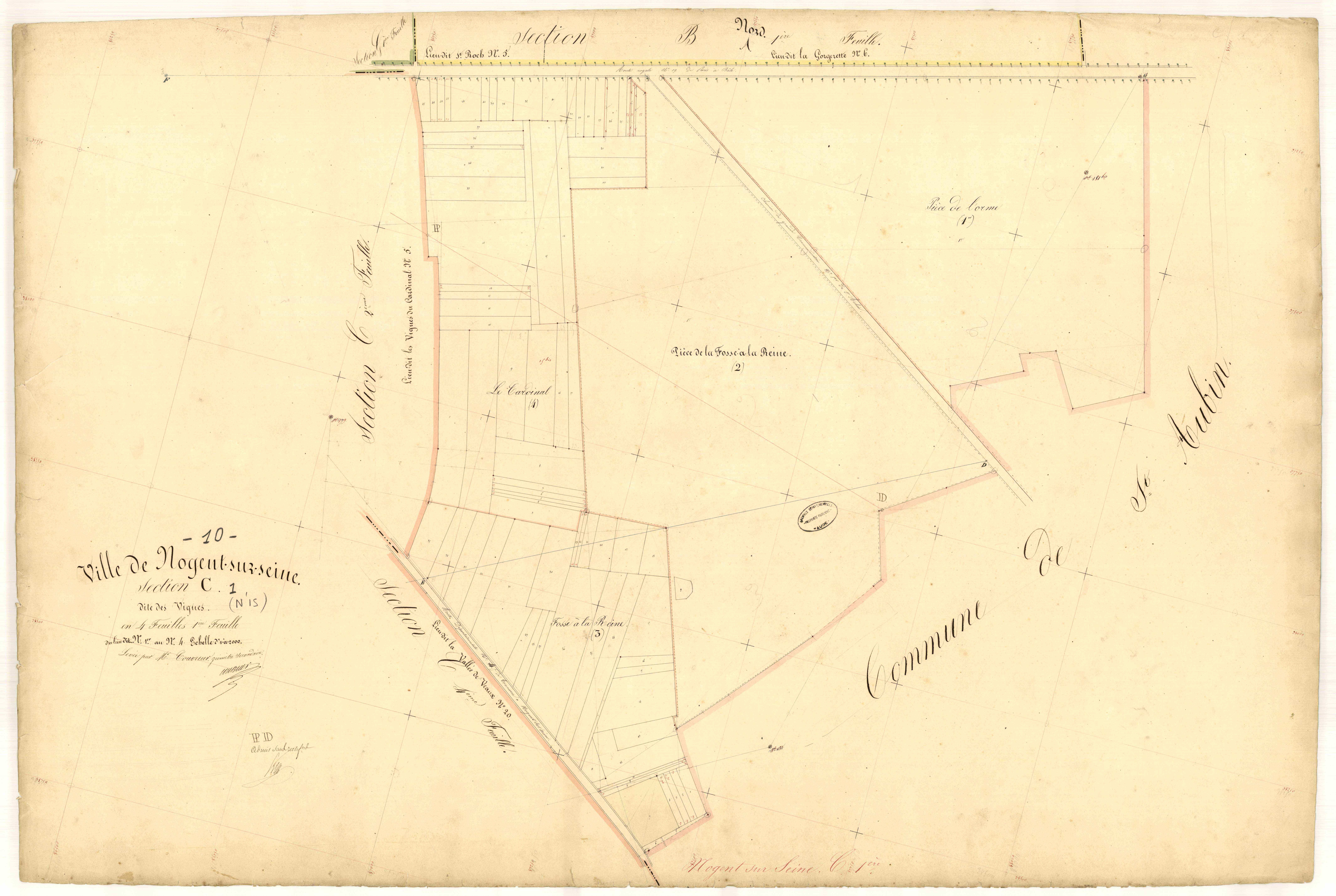 Nogent-sur-Seine, section C dite des Vignes, feuille  n° 1