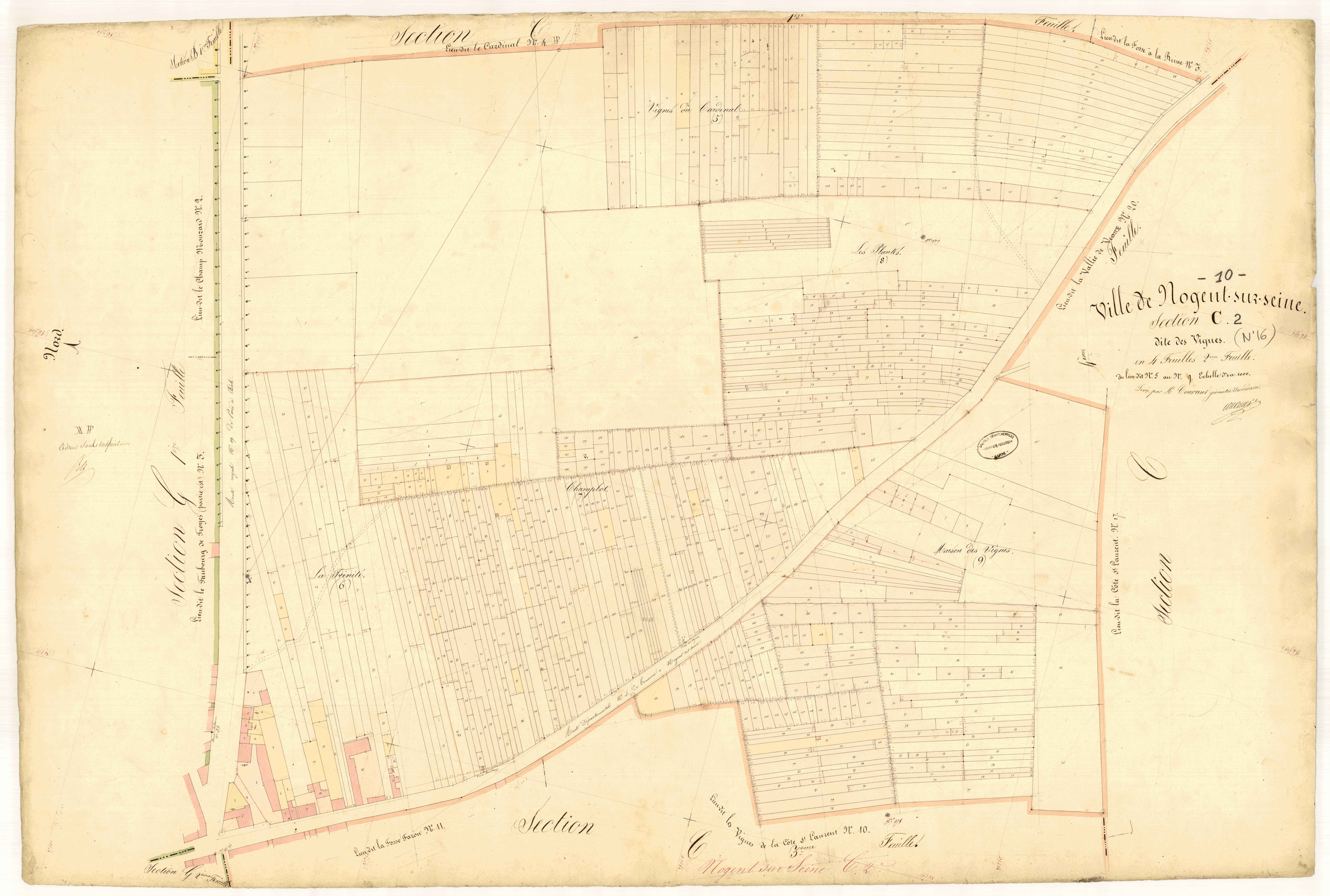 Nogent-sur-Seine, section C dite des Vignes, feuille  n° 2
