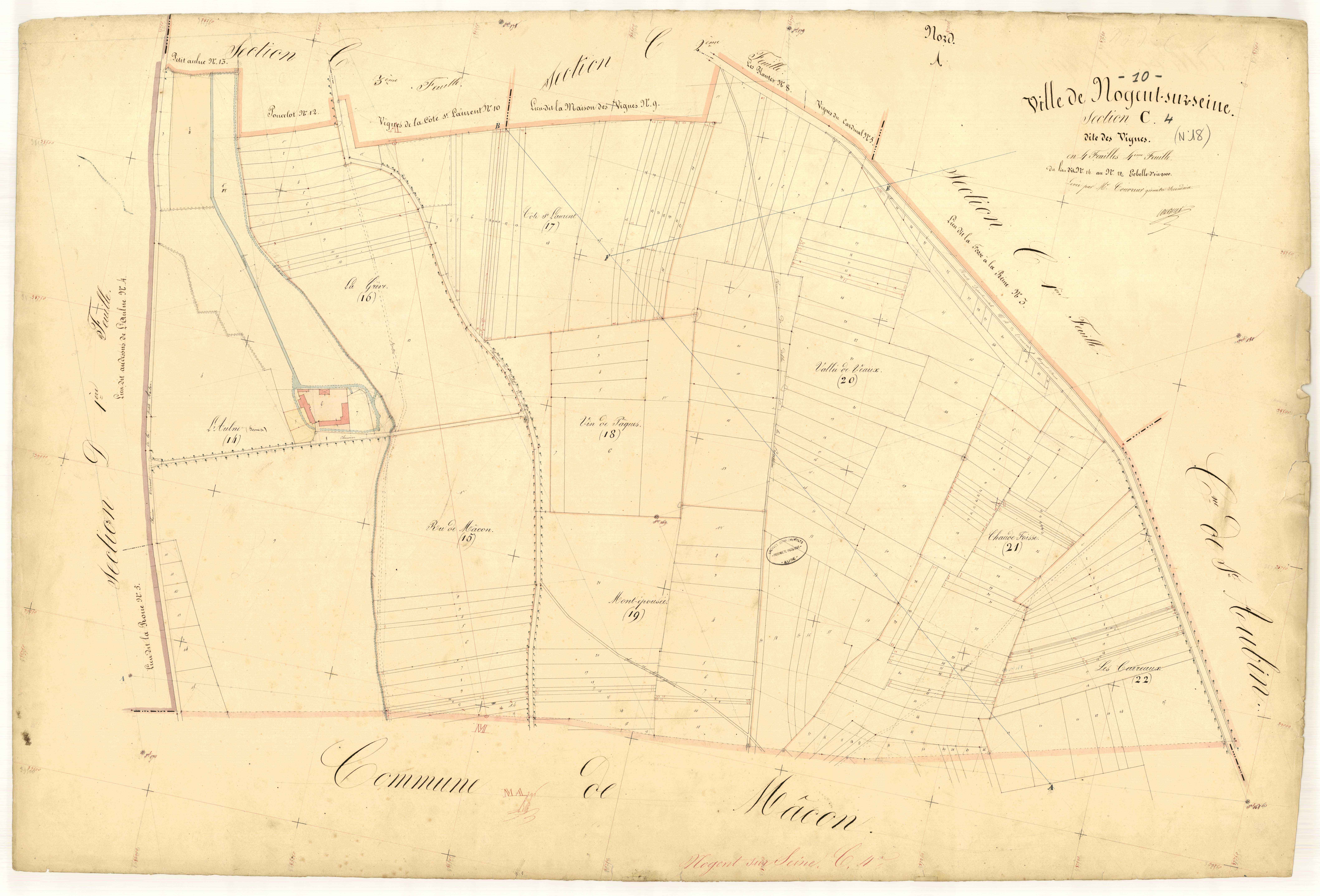 Nogent-sur-Seine, section C dite des Vignes, feuille  n° 4