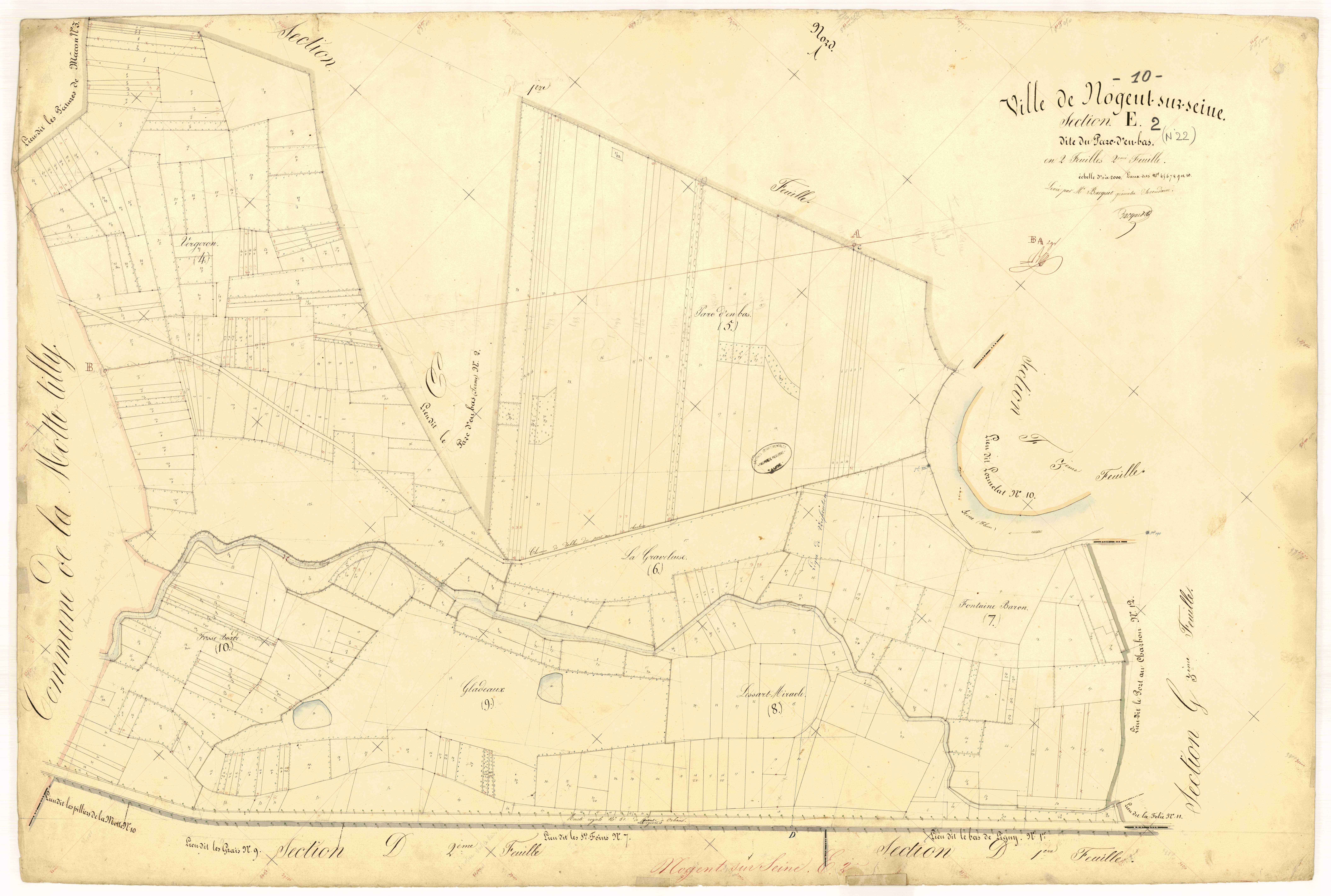 Nogent-sur-Seine, section E dite du parc d'en bas, feuille  n° 2