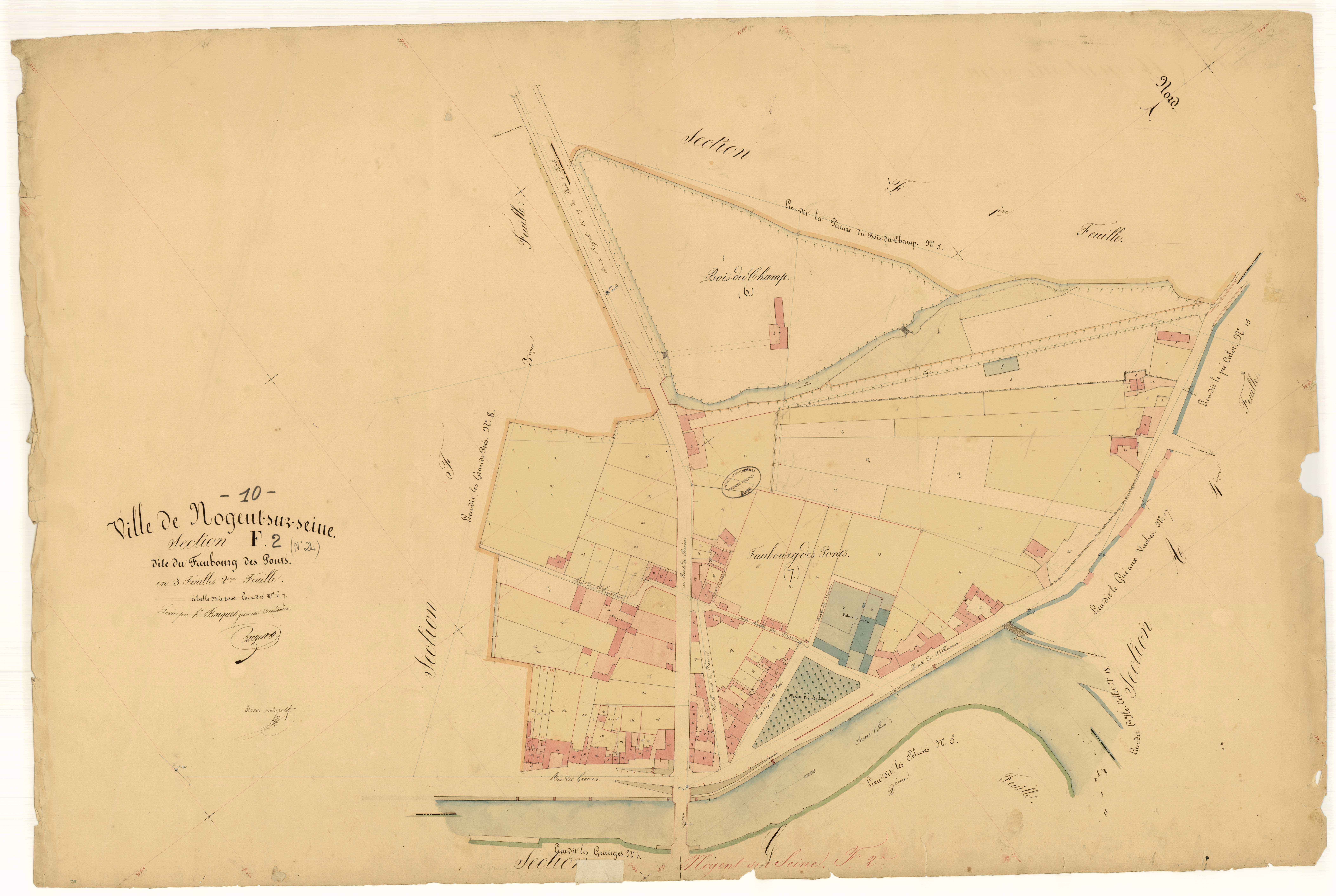Nogent-sur-Seine, section F dite du faubourg des ponts, feuille n° 2
