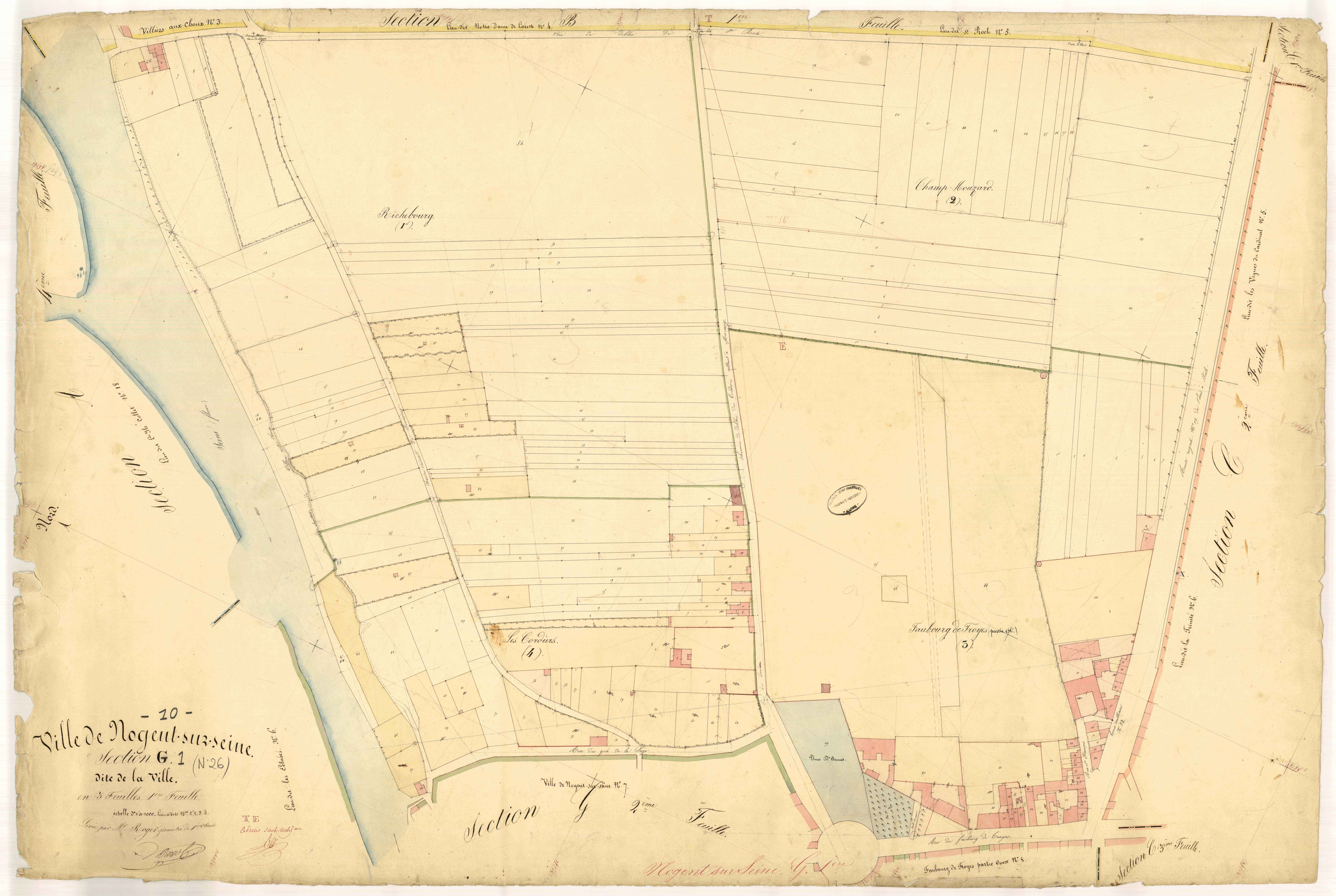 Nogent-sur-Seine, section G dite de la ville, feuille  n° 1