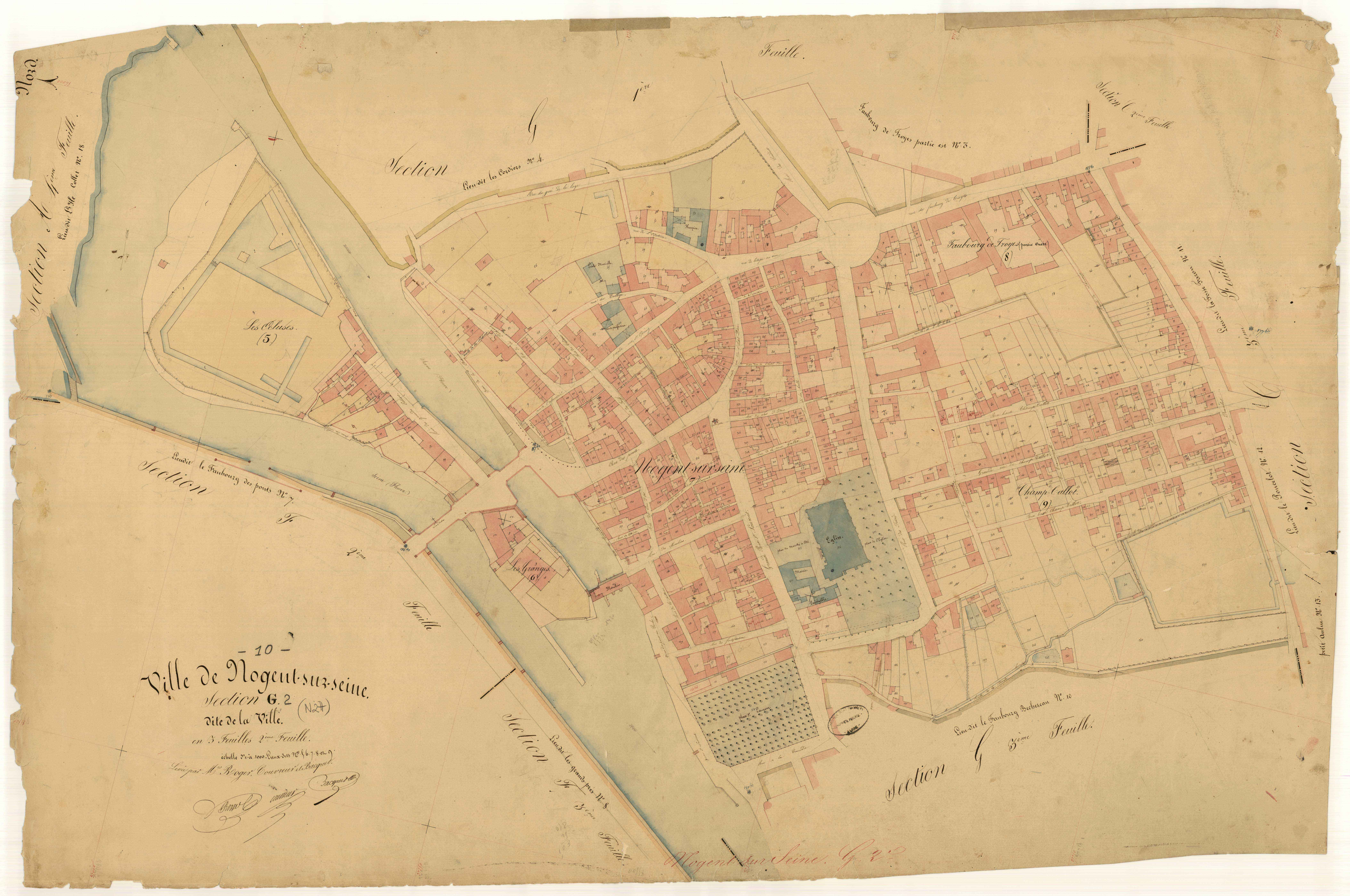 Nogent-sur-Seine, section G dite de la ville, feuille  n° 2