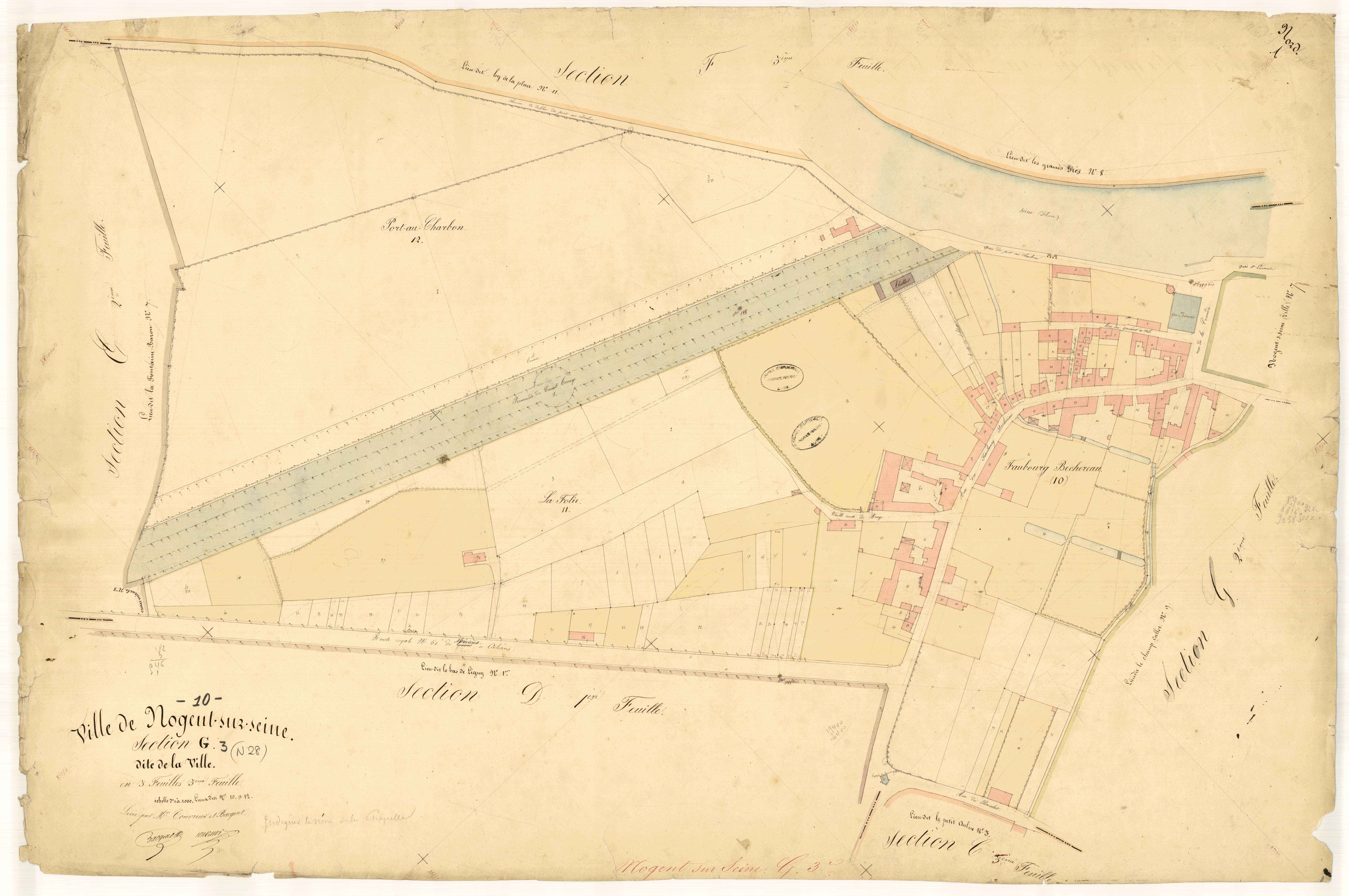 Nogent-sur-Seine, section G dite de la ville, feuille  n° 3