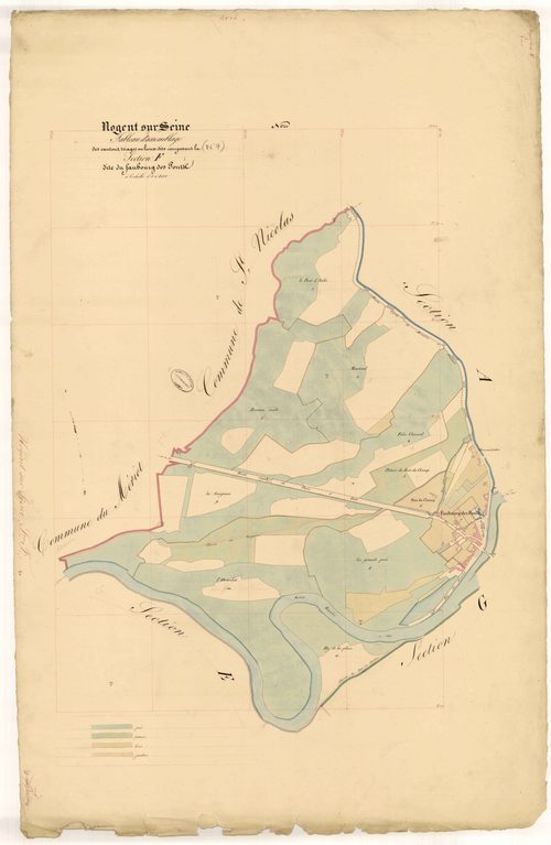 Nogent-sur-Seine, tableau d'assemblage section F dite du faubourg des ponts
