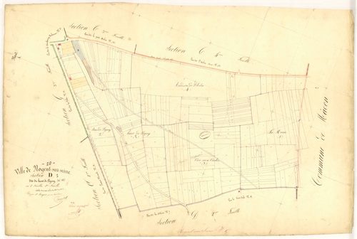 Nogent-sur-Seine, section D dite du haut de Ligny, feuille  n° 1