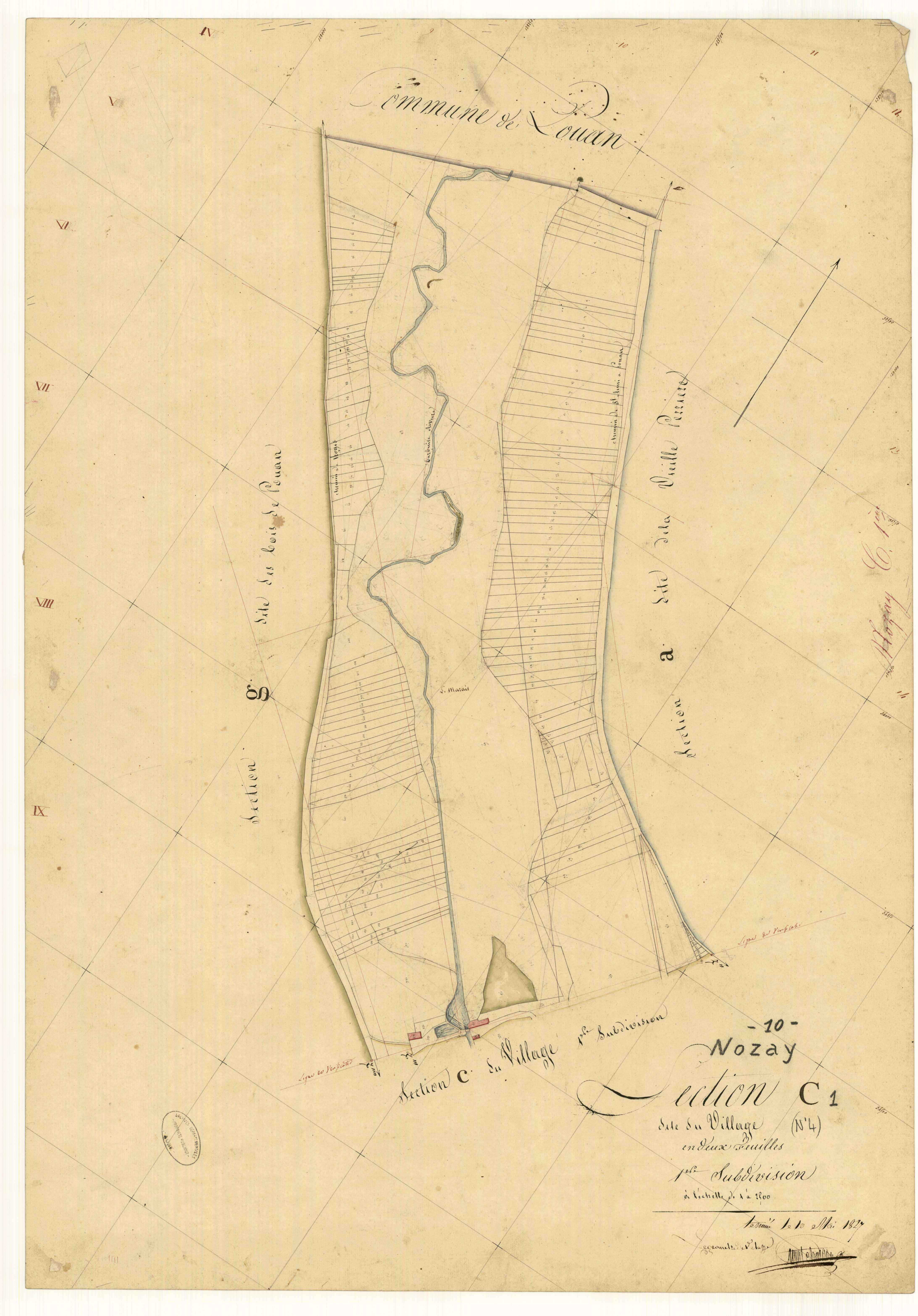 Nozay, section C dite du village, feuille  n° 1