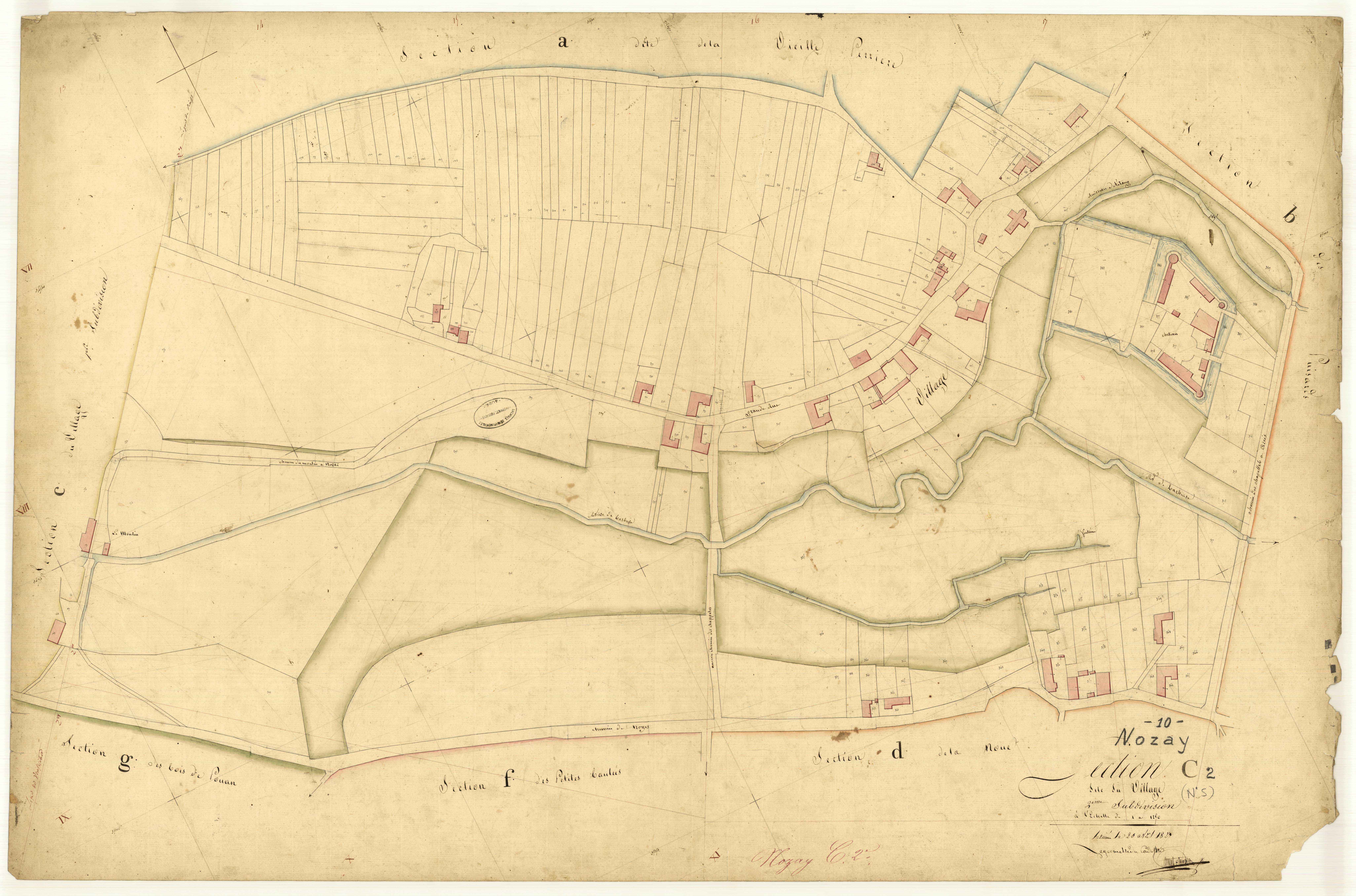 Nozay, section C dite du village, feuille n° 2