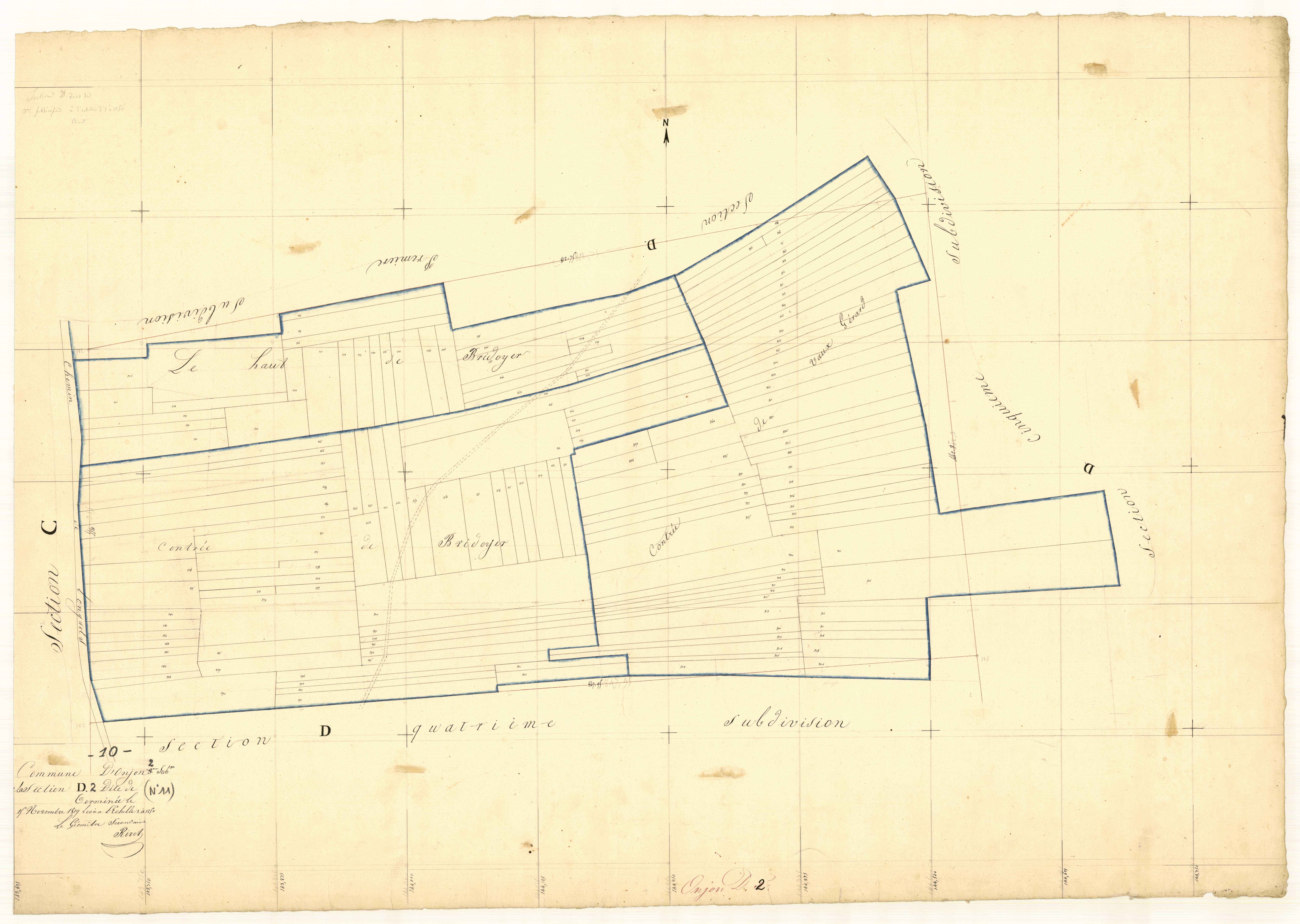 Onjon, section D dite de Vaugirard, feuille n° 2