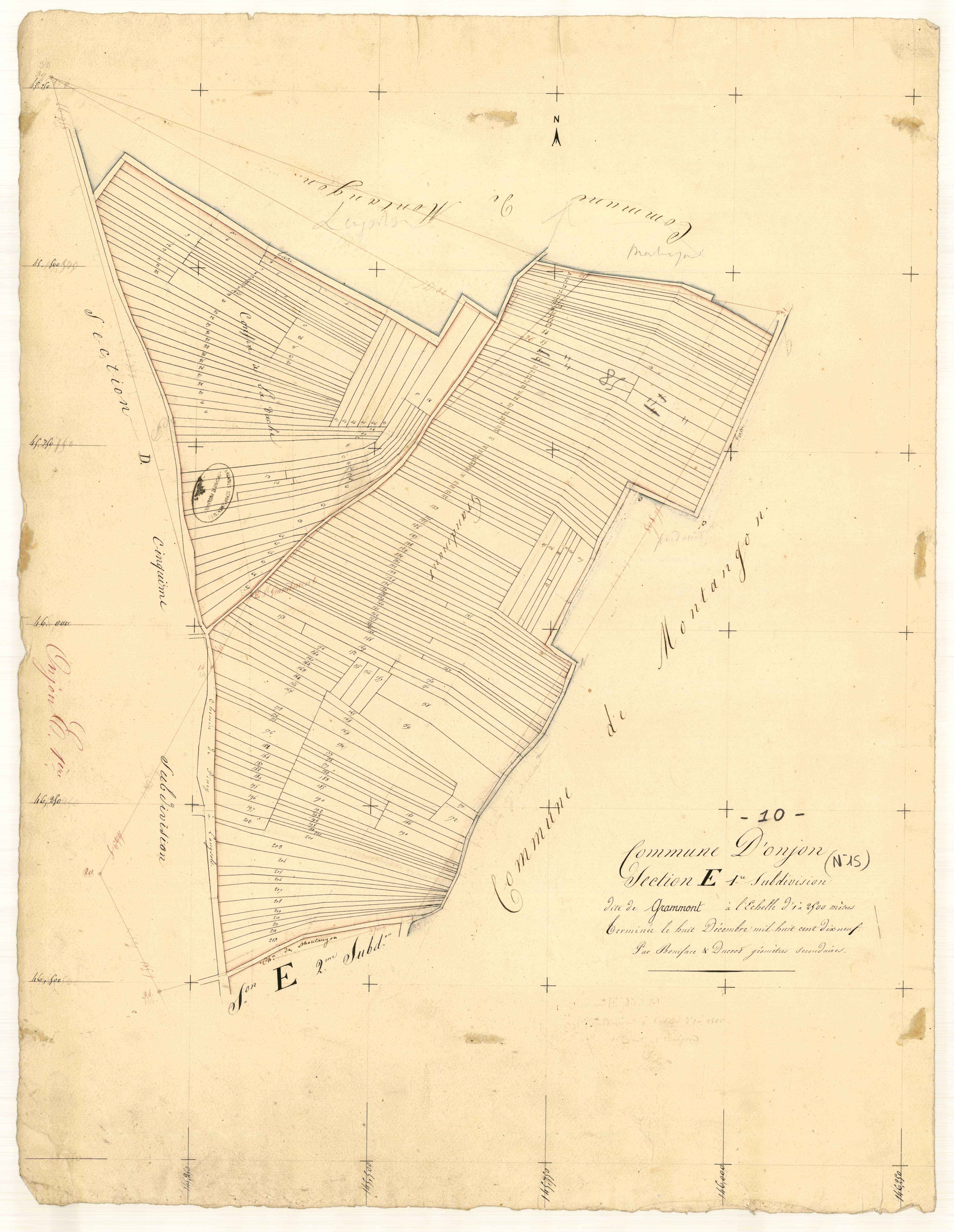 Onjon, section E dite de Grammont, feuille n° 1