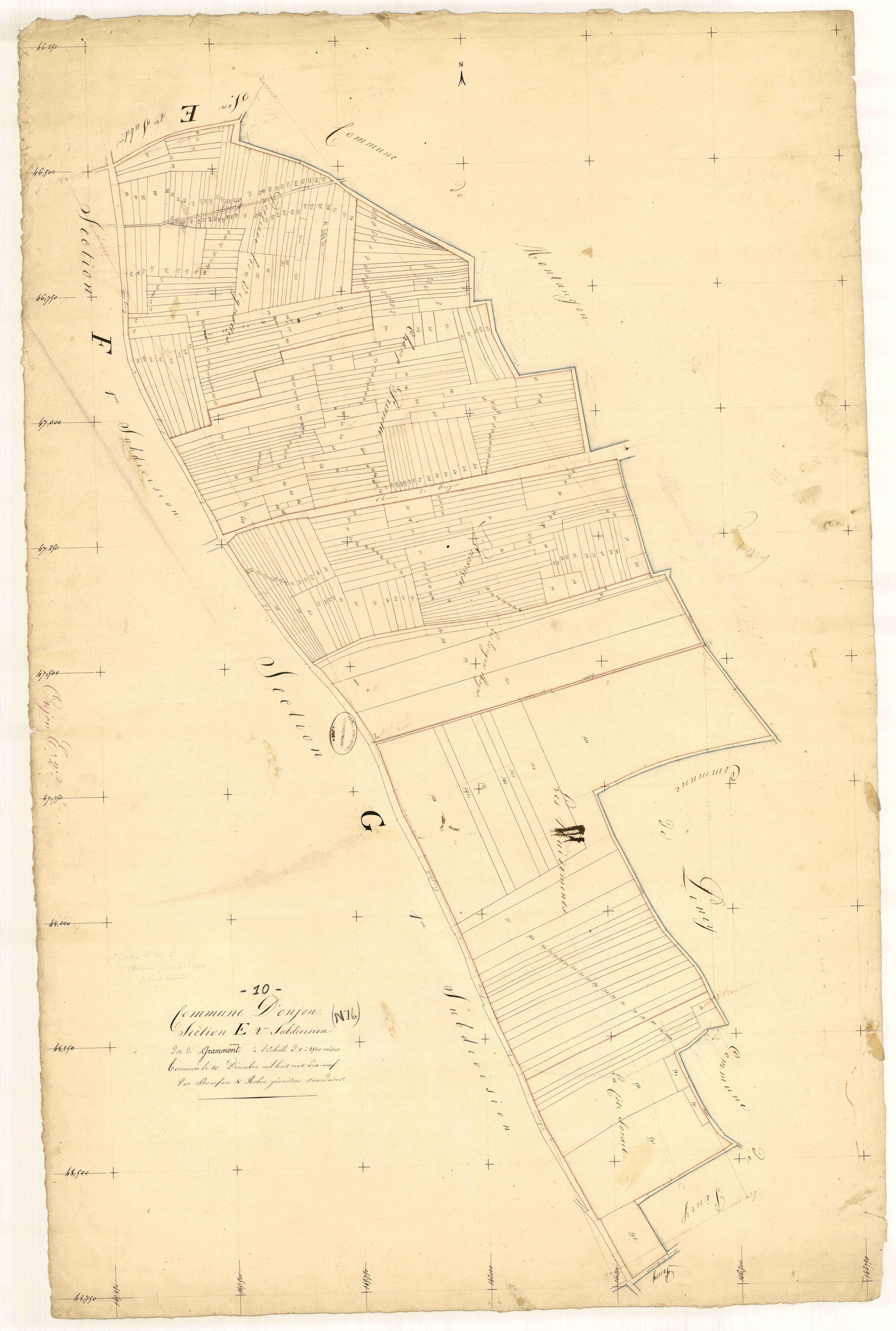 Onjon, section E dite de Grammont, feuille n° 2