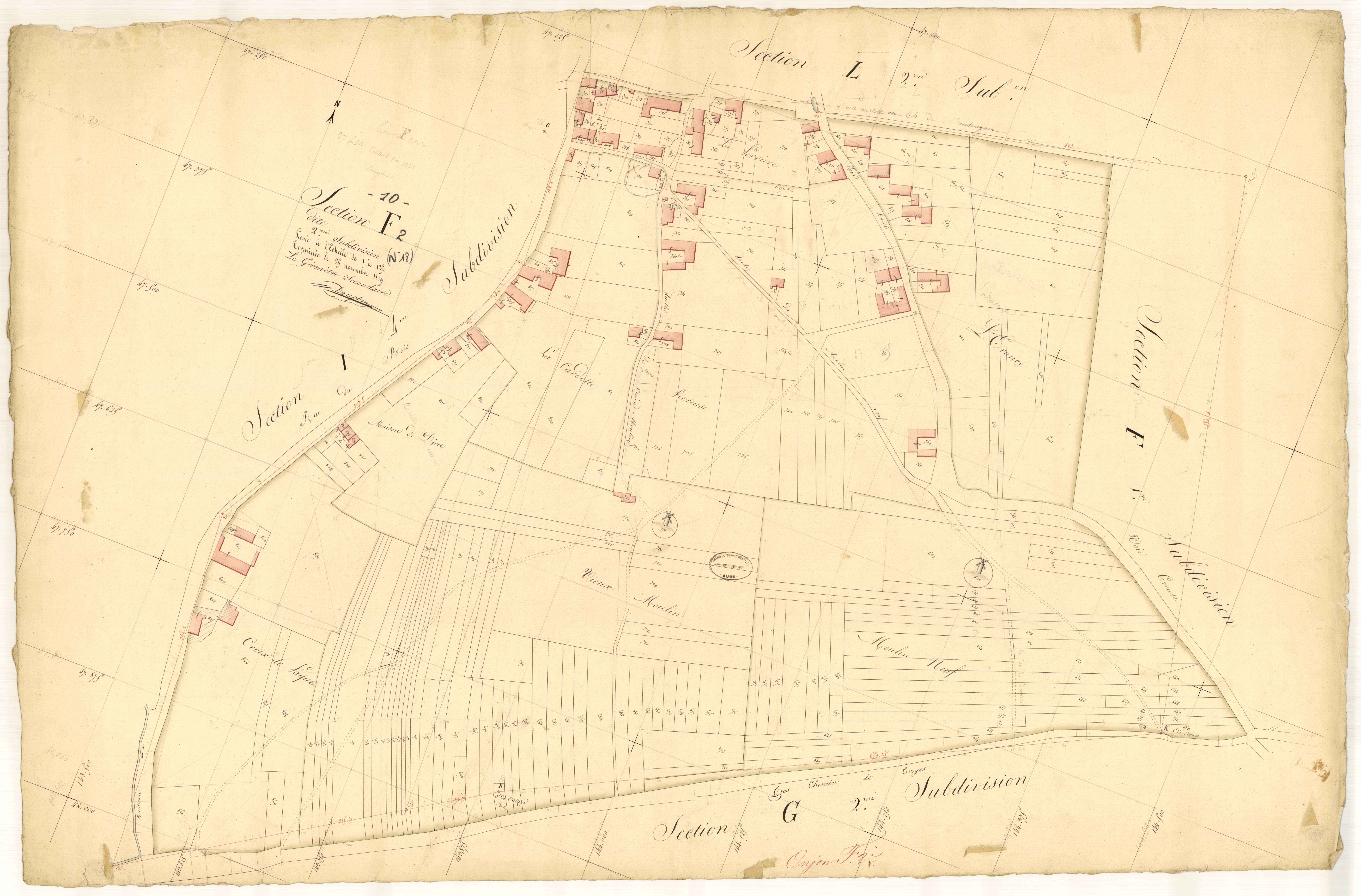 Onjon, section F dite de l'Ormes, feuille  n° 2